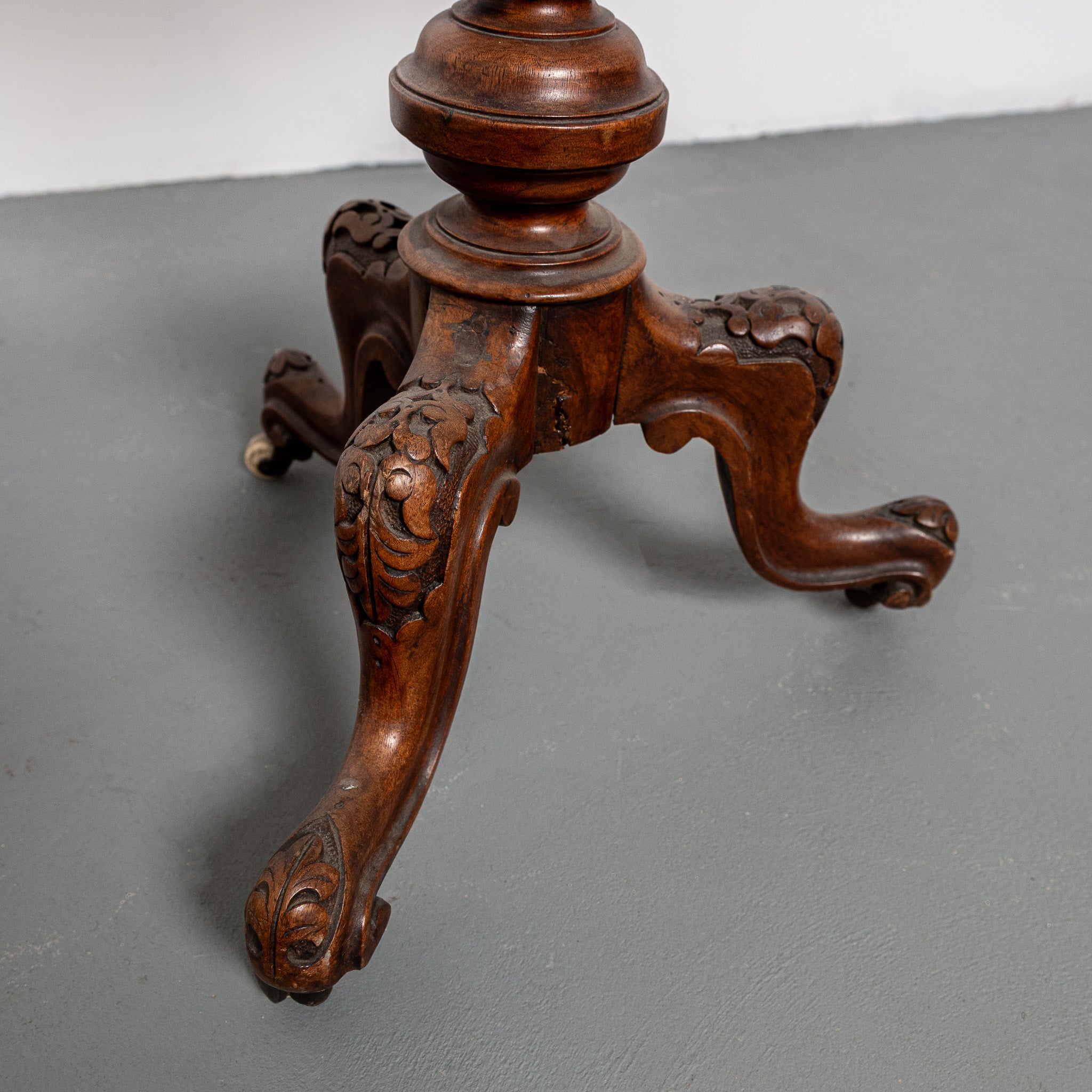 19th century American side table with faux painted specimin chessboard top