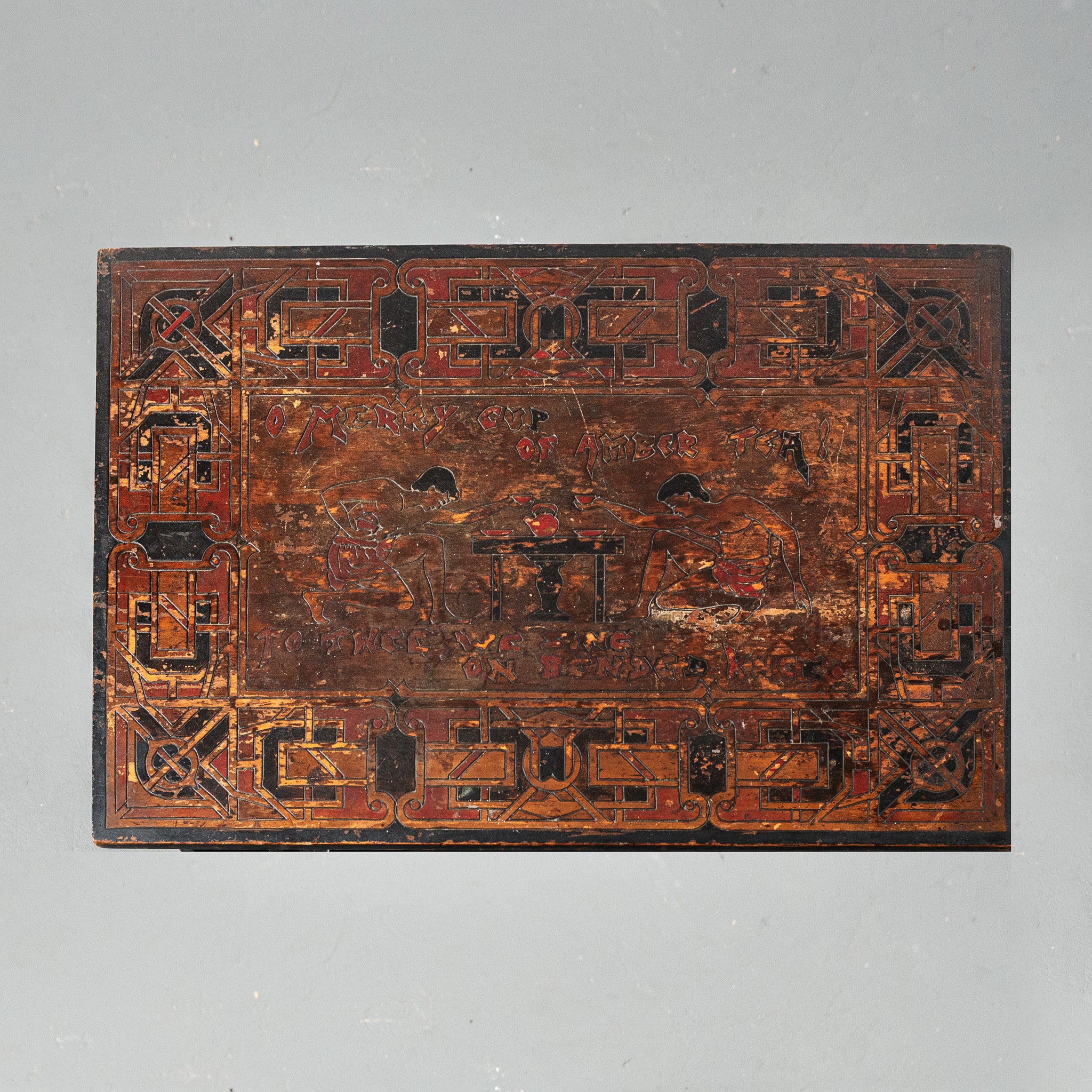 19th century American Aesthetic Movement incised decorated ebanized table