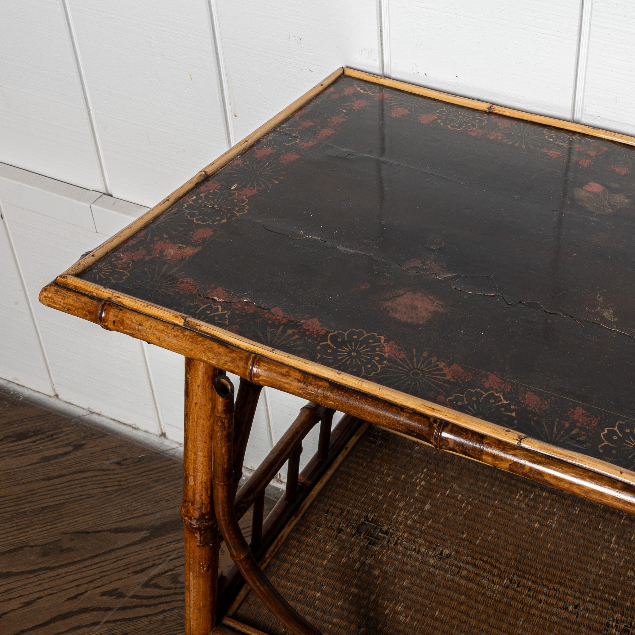 19th century English Aesthetic Movement lacquer and bamboo table