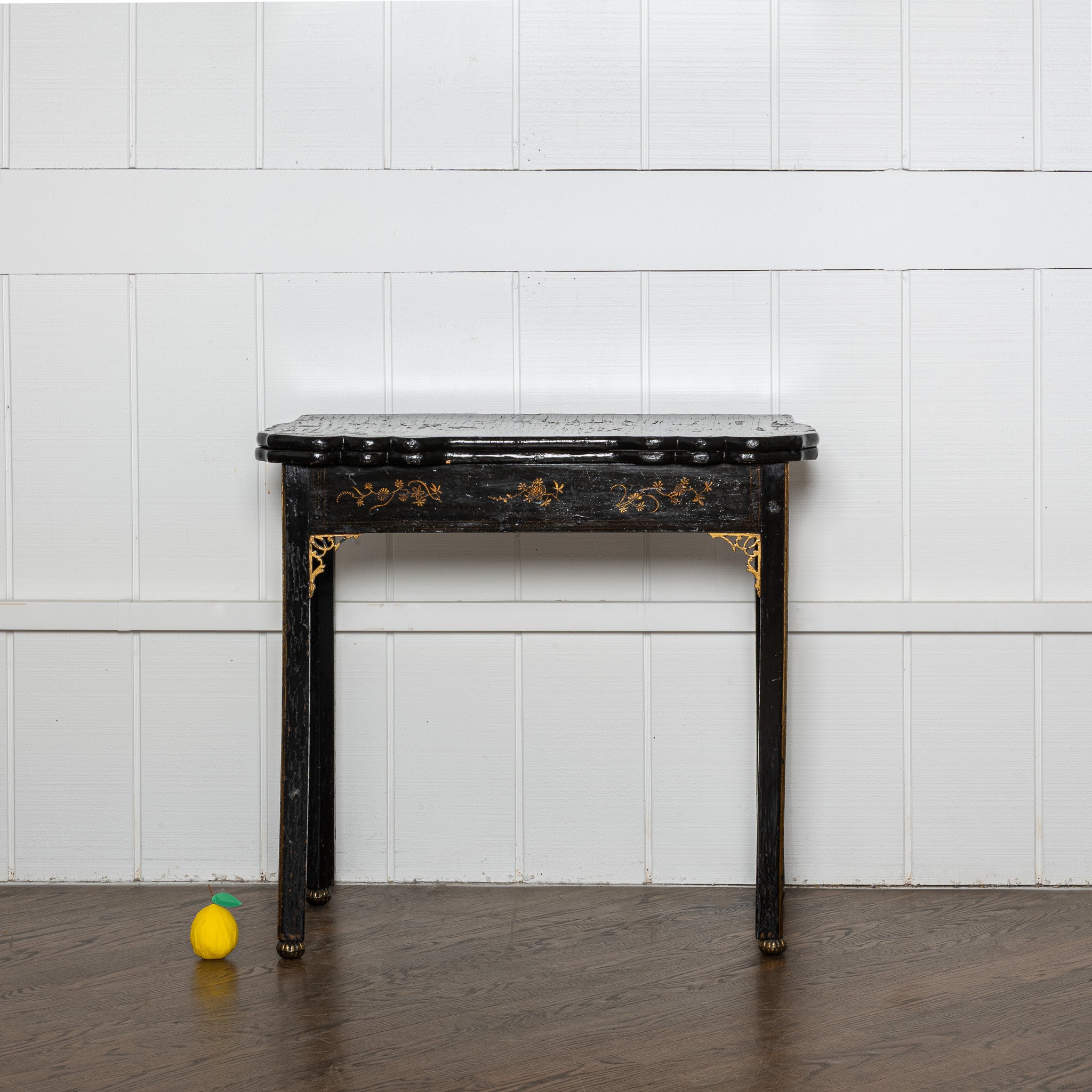 18th century Irish Chinoiserie demi-lune console / games table