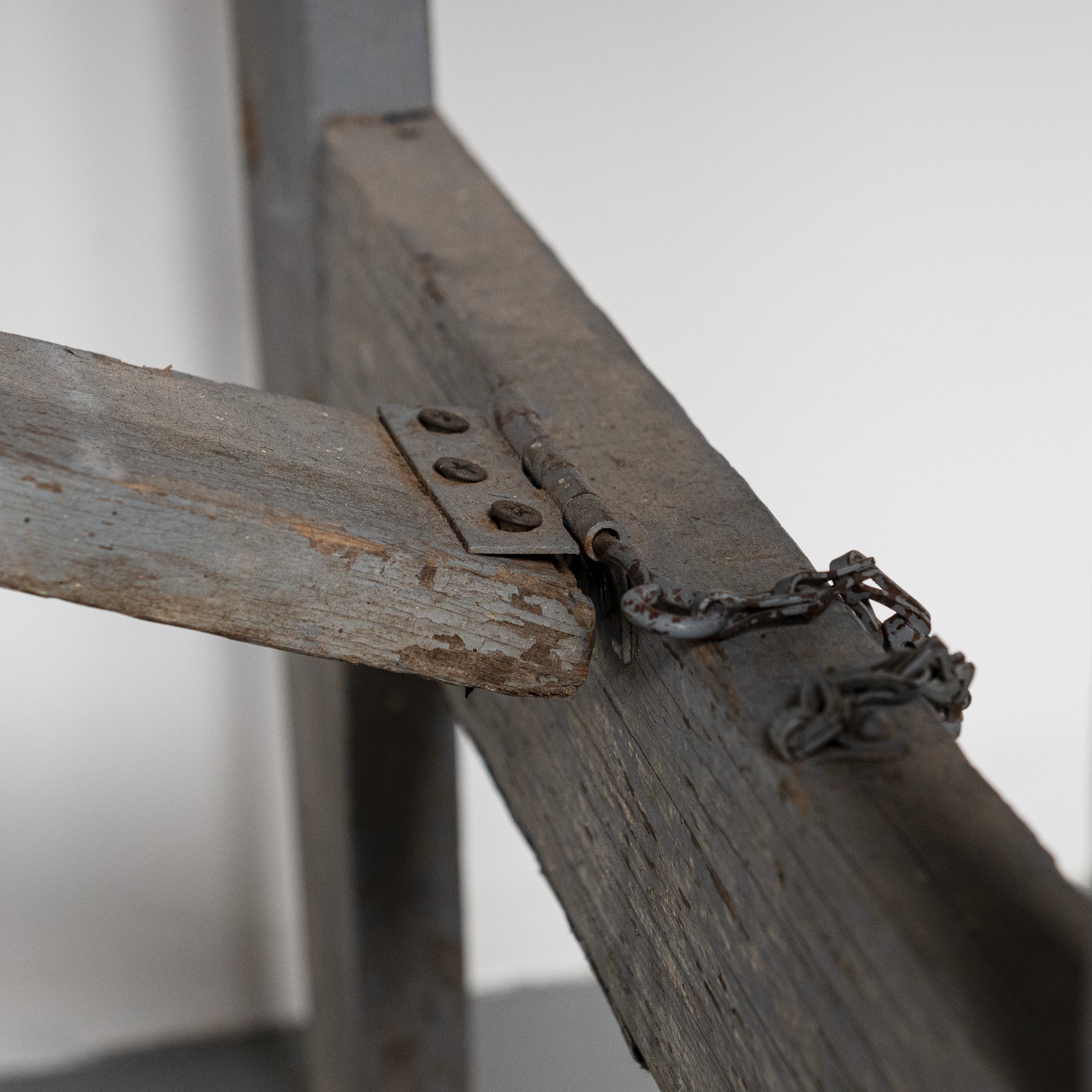 19th century American gray painted harvest table