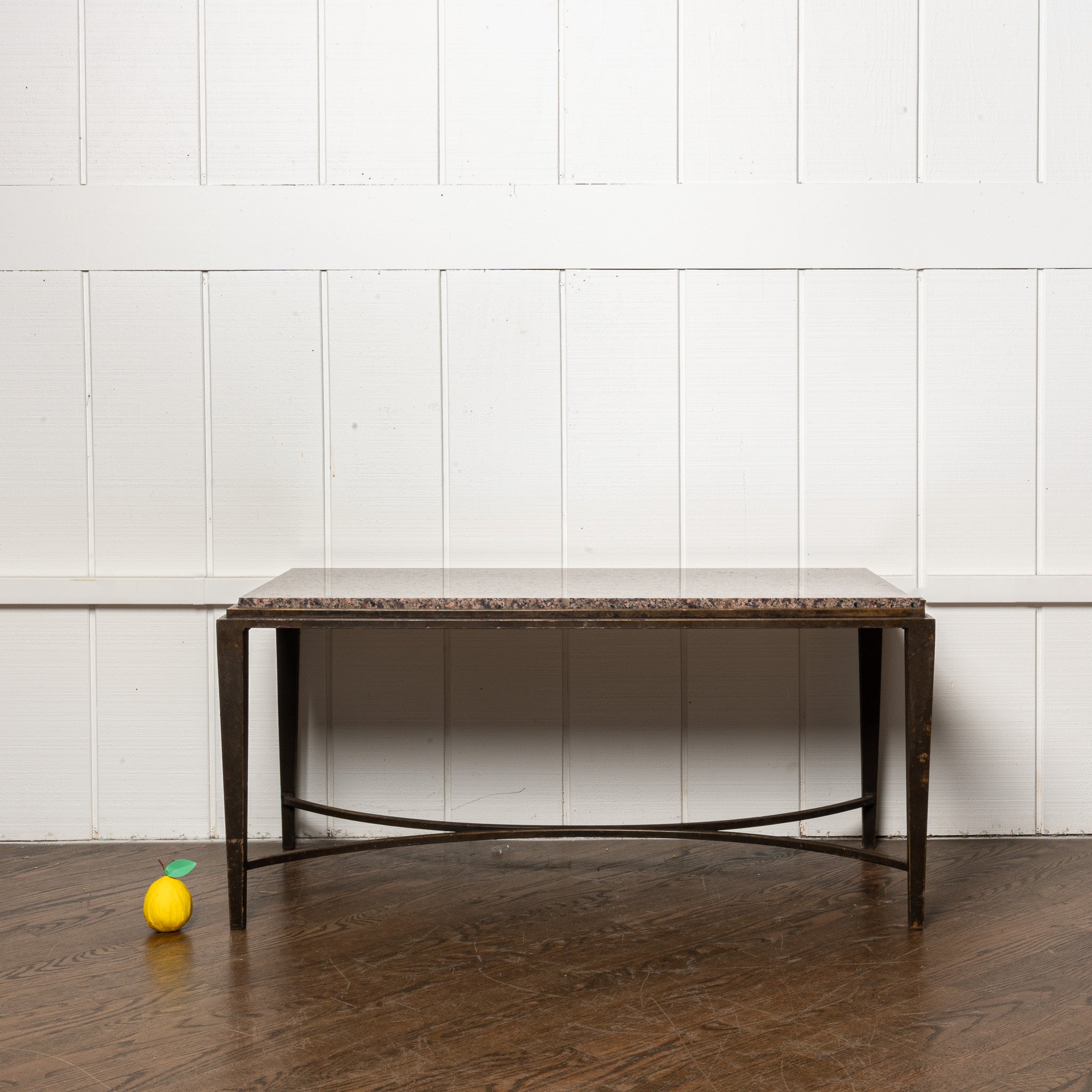 Early 20th century French Art Deco bronze and stone coffe table