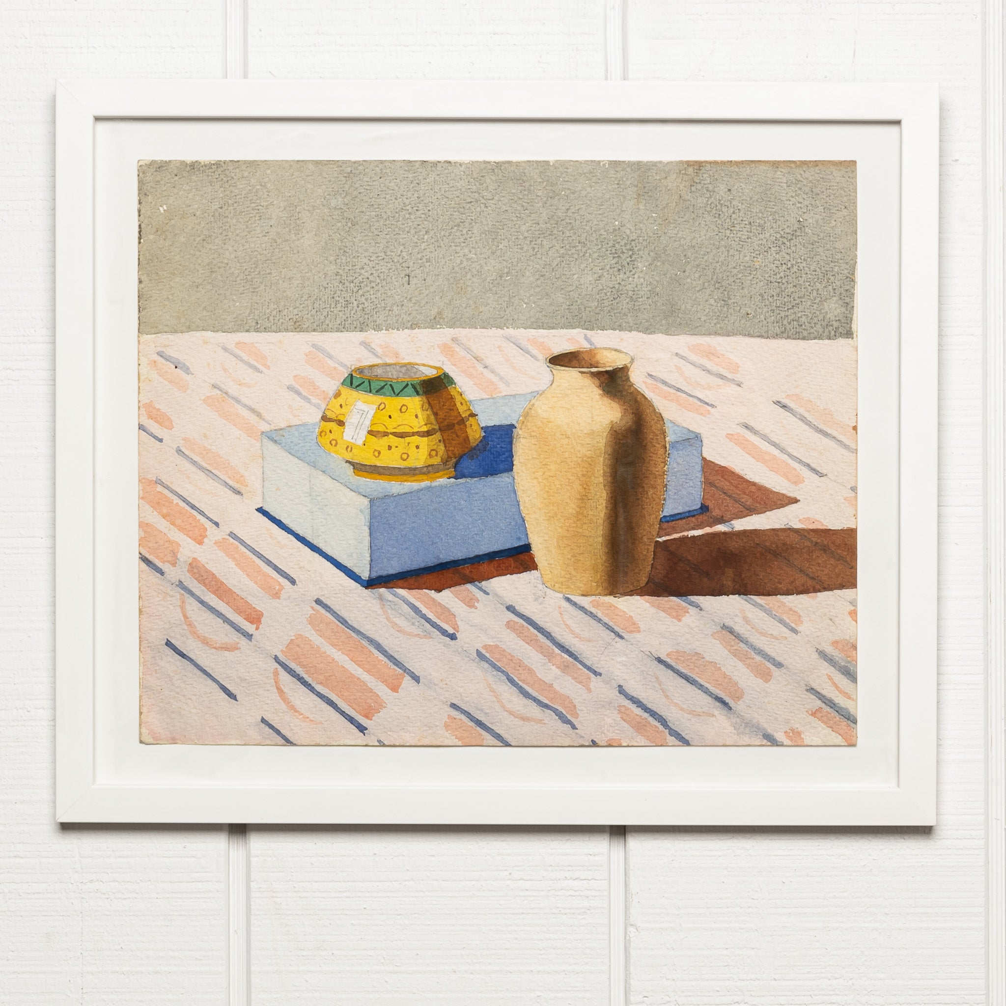 Italian Art Deco Watercolor Still Life Painting