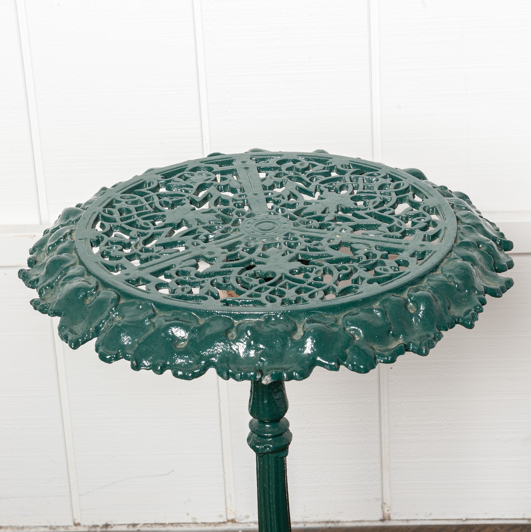 19th century American Victorian green painted cast iron side table