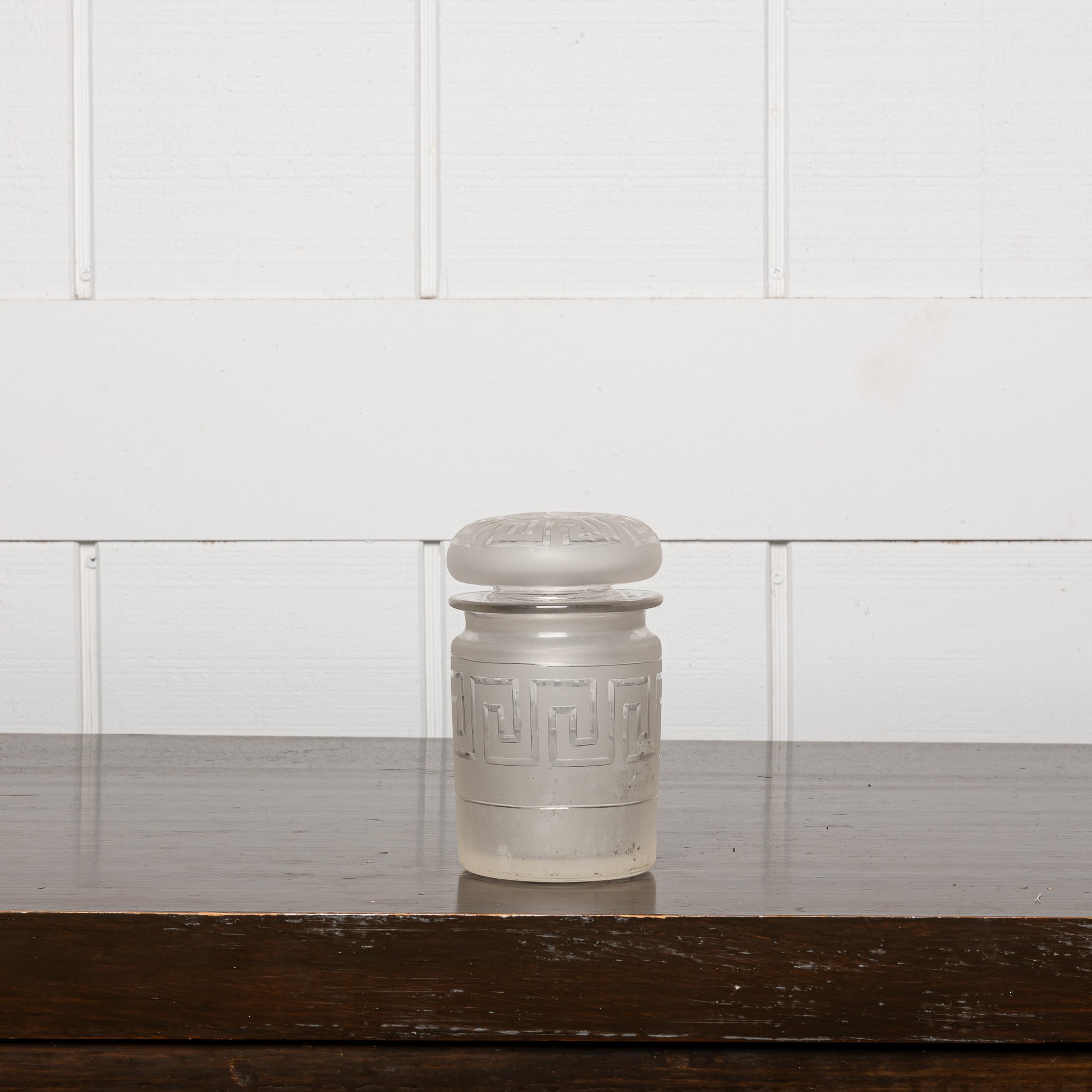 19th century French etched glasse dresser jar