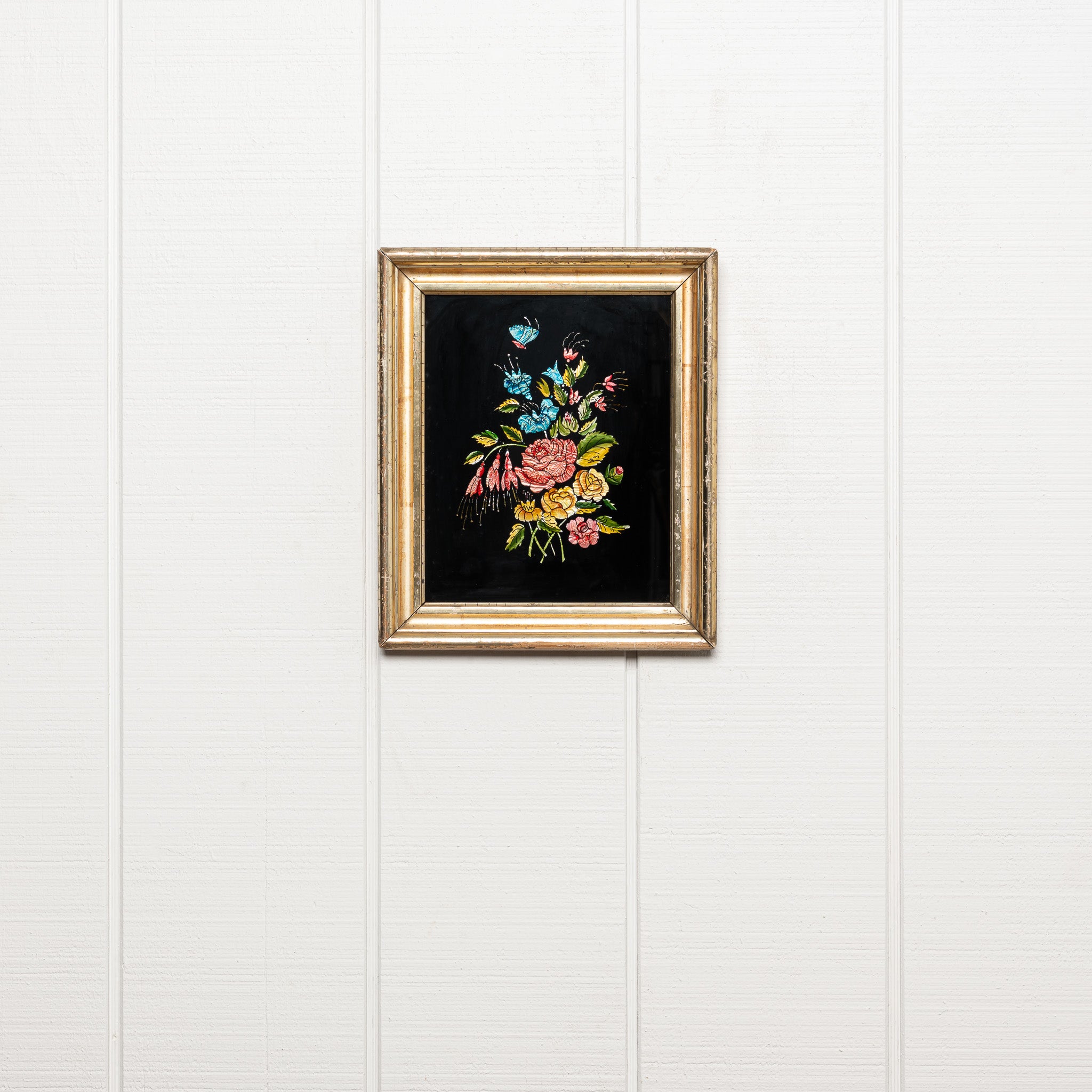 19th century American folk art tinsel painting