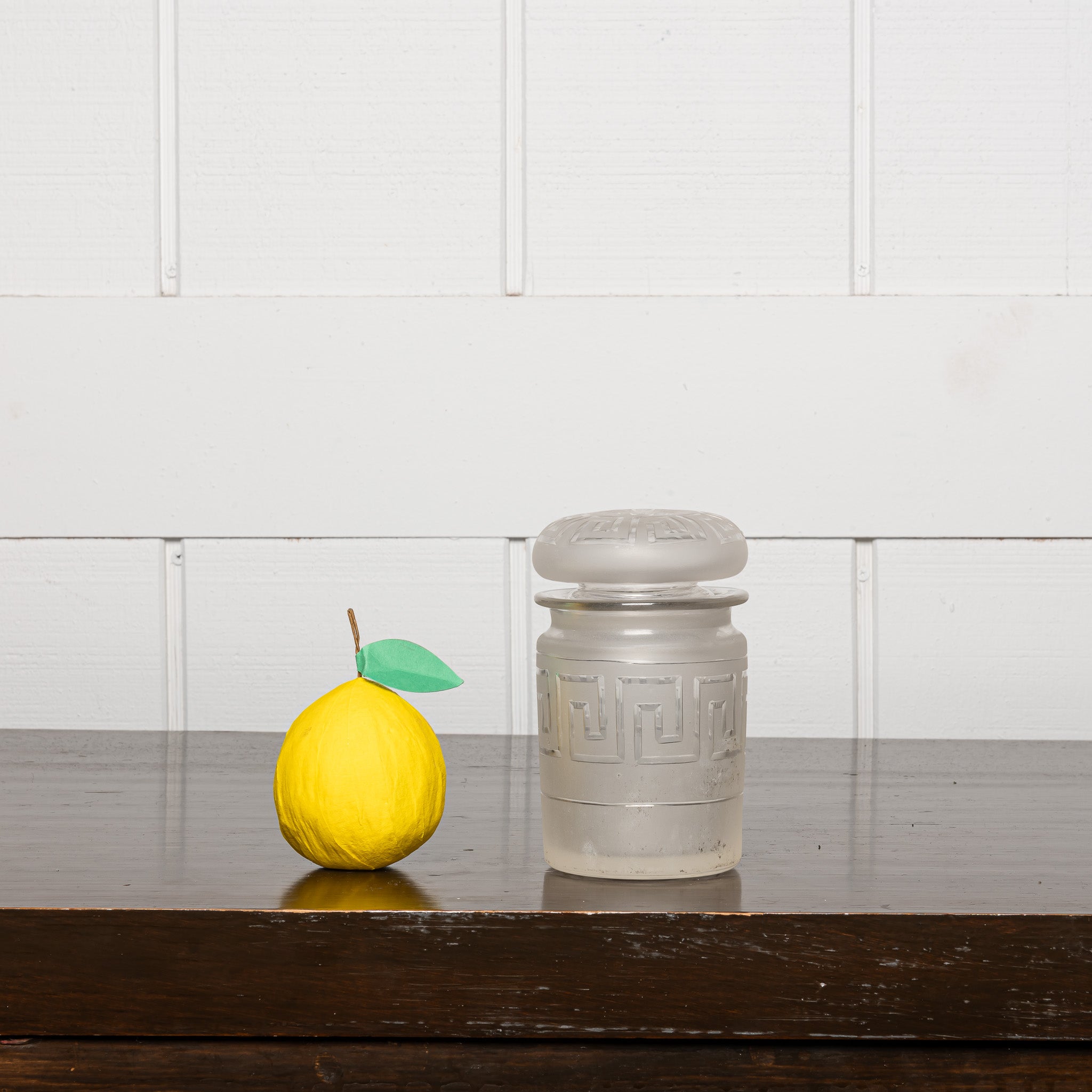 19th century French etched glasse dresser jar