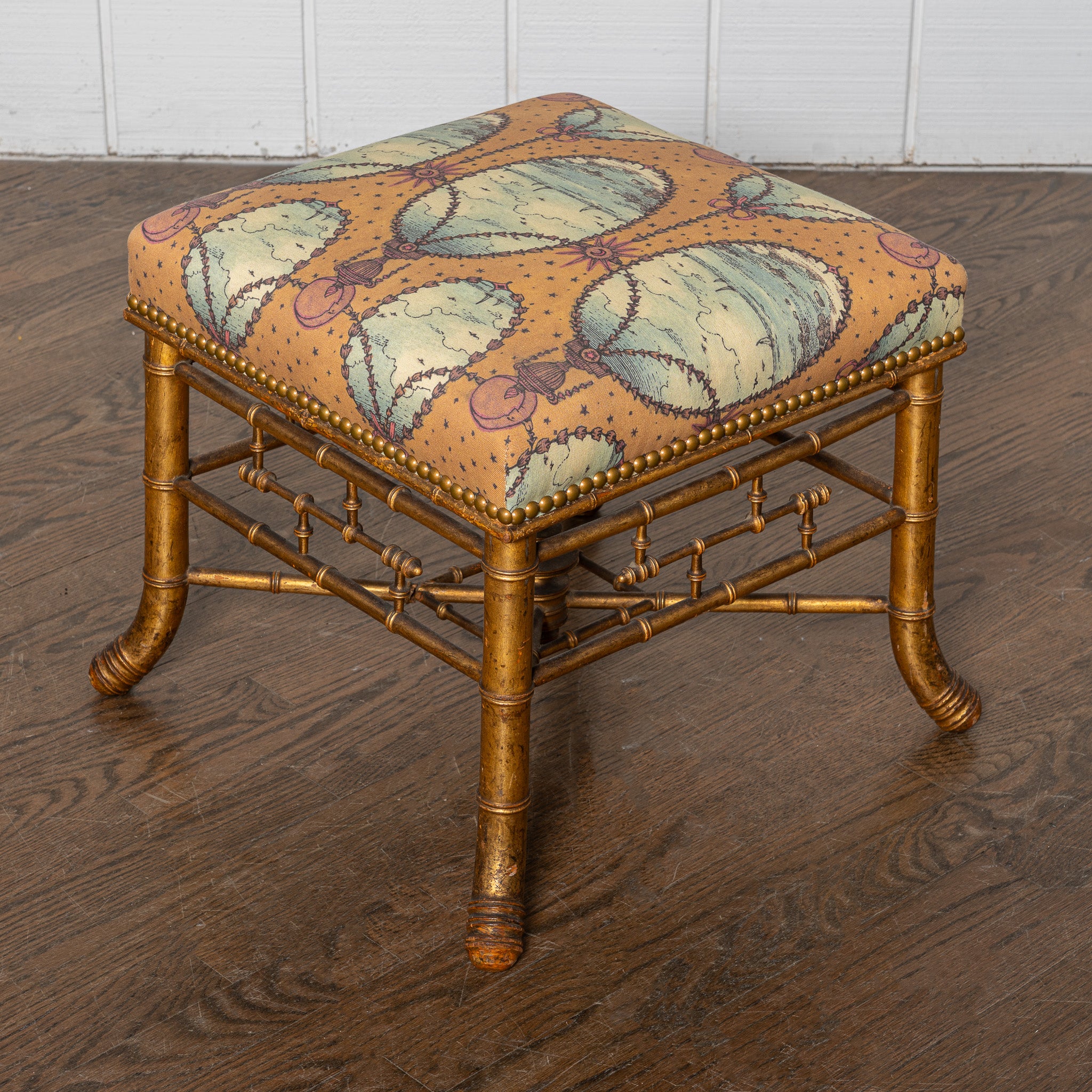 Aesthetic movement
faux bamboo carved footstool