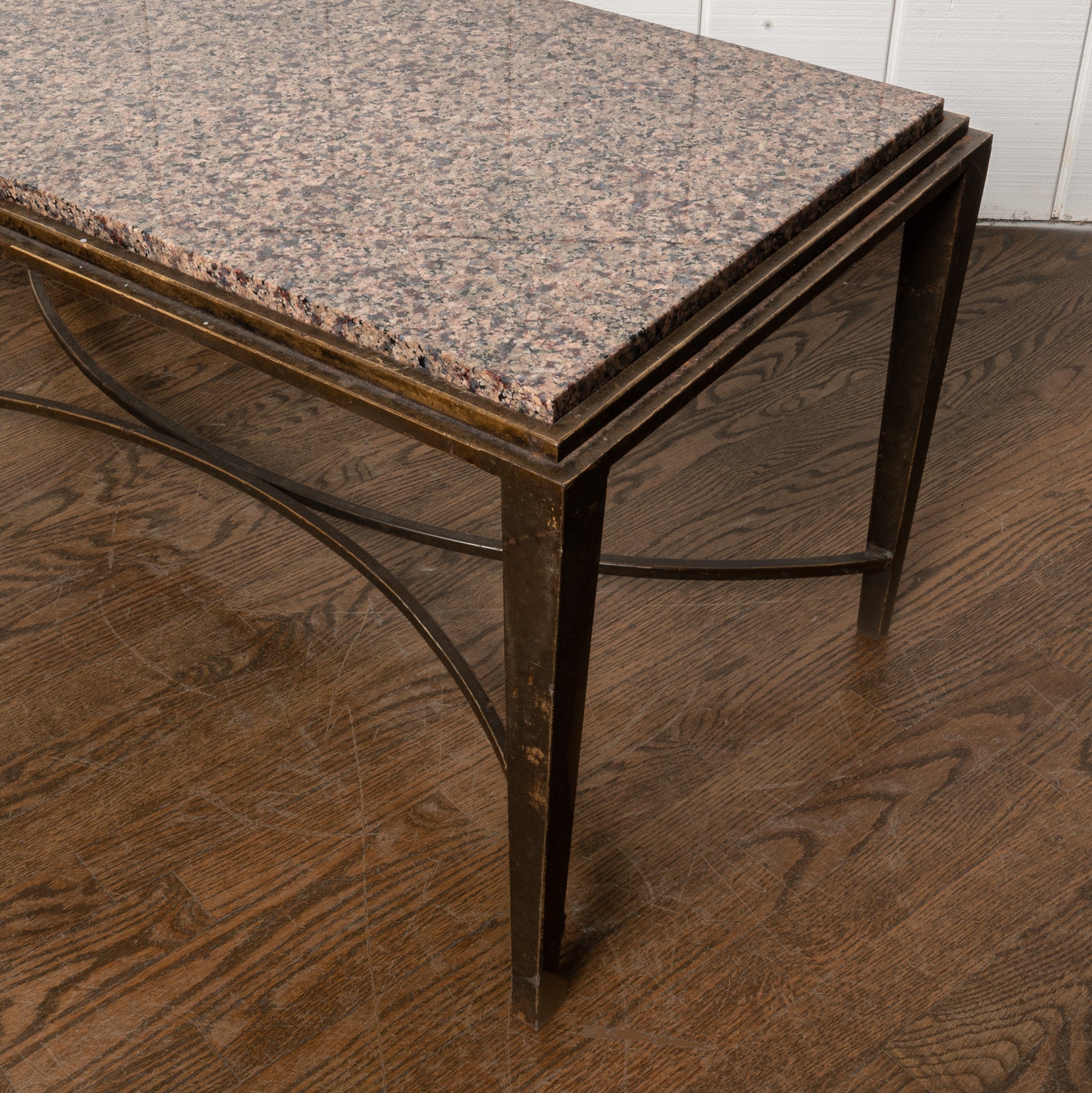 Early 20th century French Art Deco bronze and stone coffe table