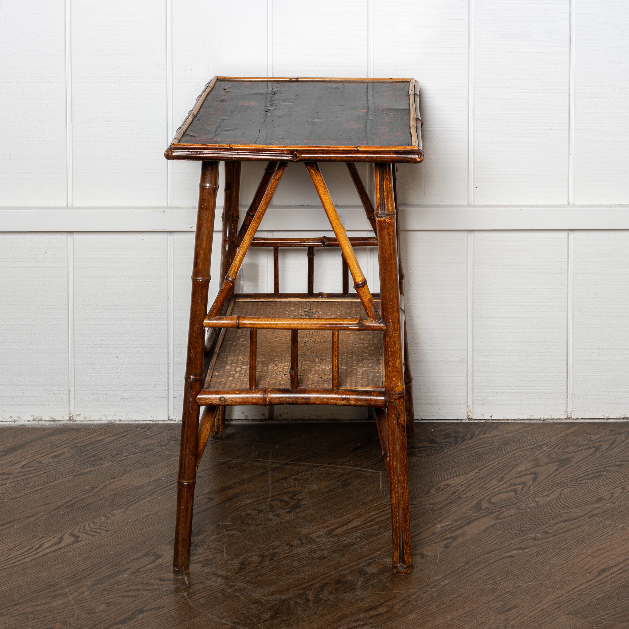 19th century English Aesthetic Movement lacquer and bamboo table