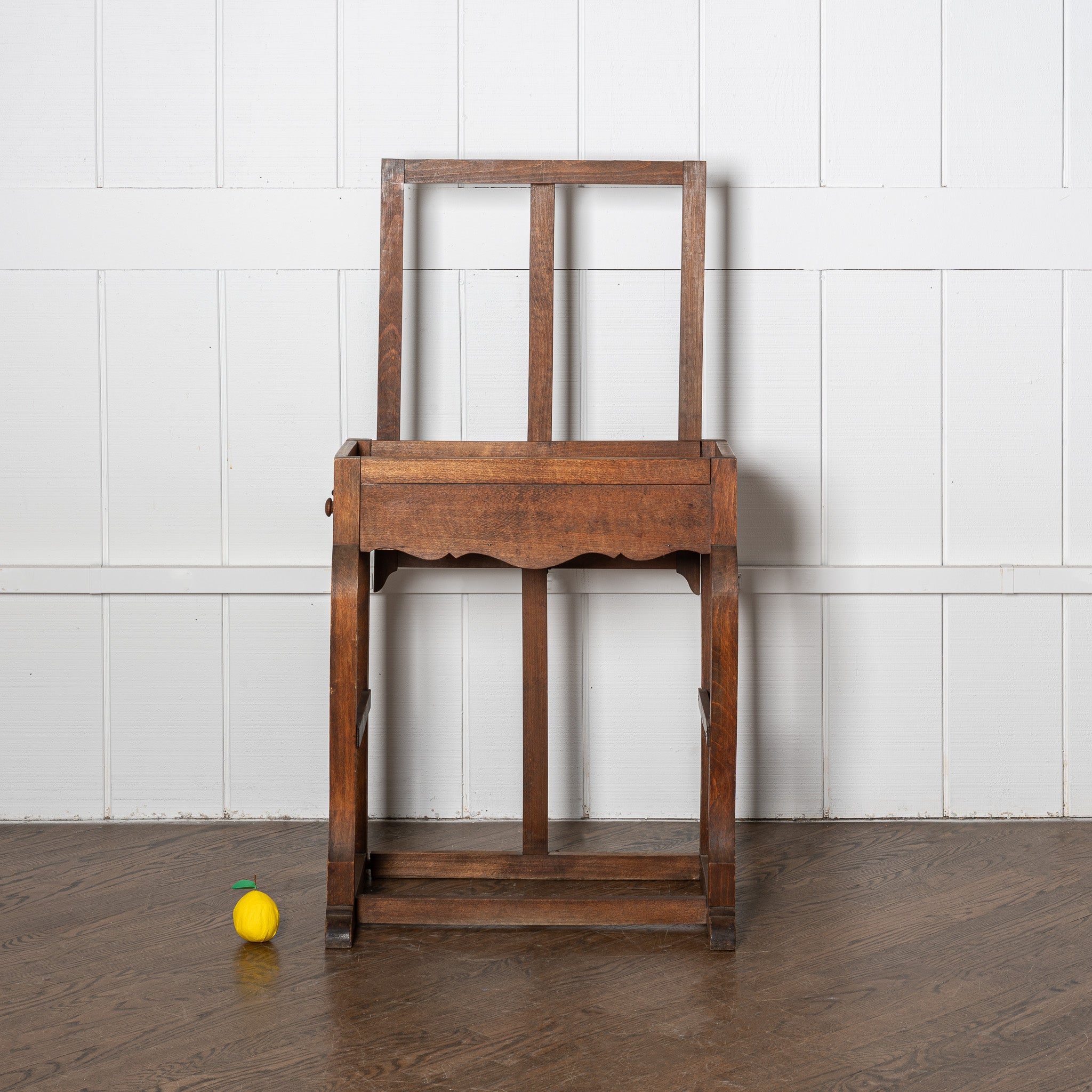 19th century French wood painters easel and artist contents