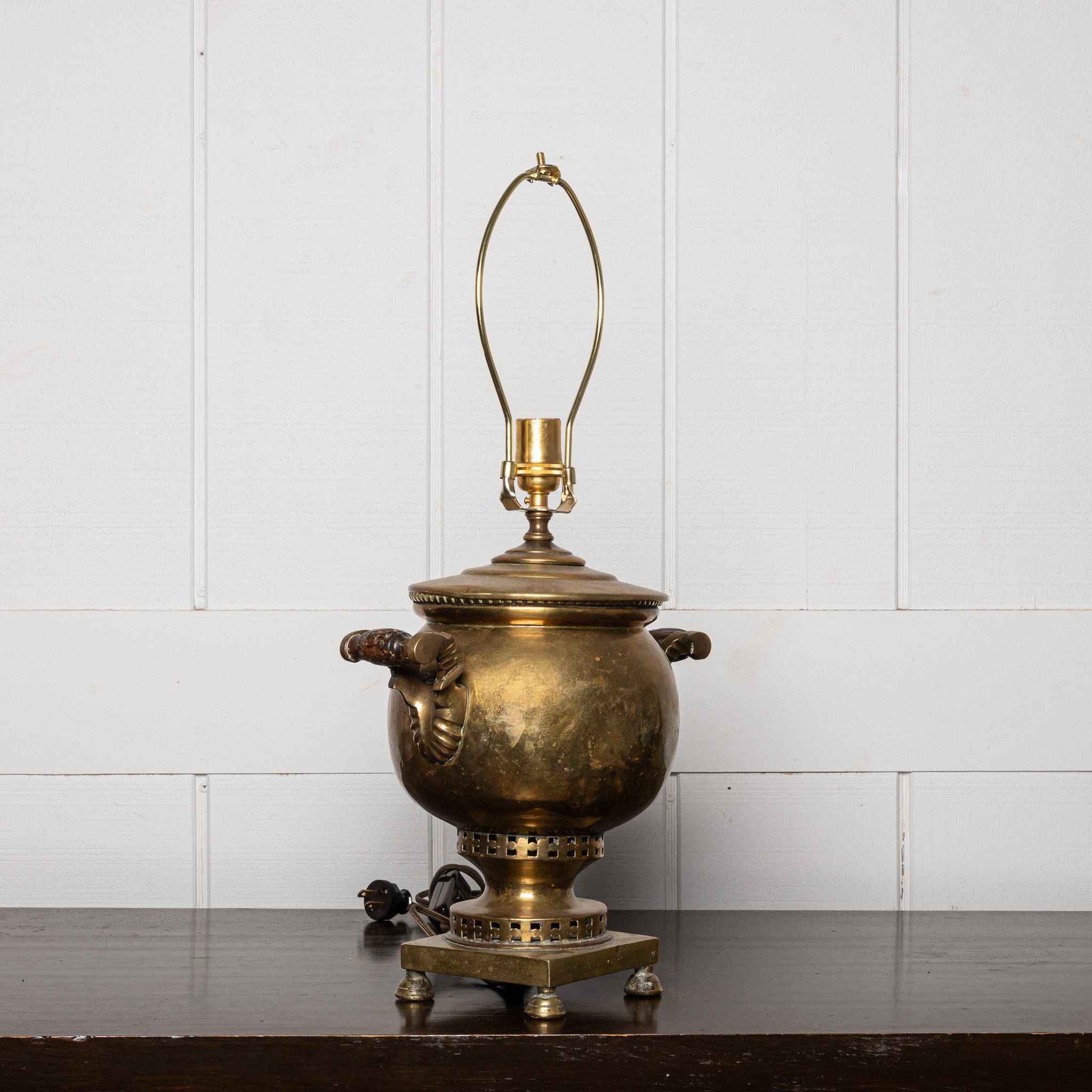 19TH-CENTURY RUSSIAN BRASS SAMOVAR LAMP