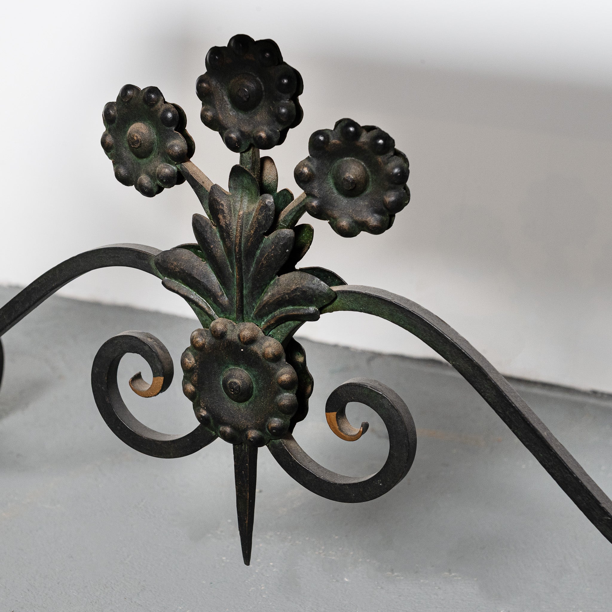 Early 20th century French wrought Iron and glass coffe table