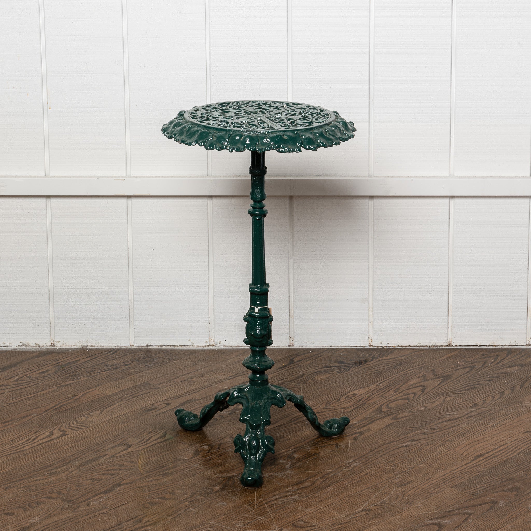 19th century American Victorian green painted cast iron side table