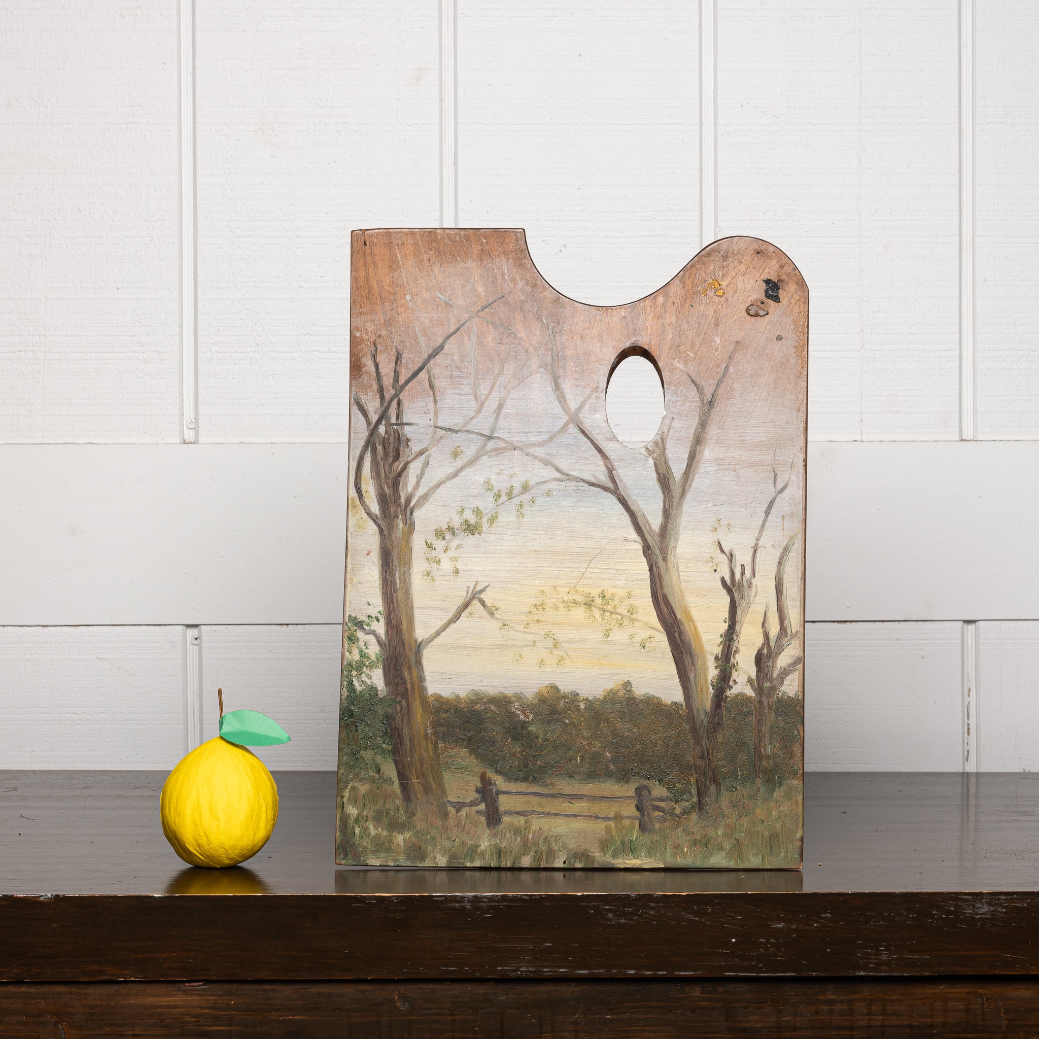 Painted Artist Palette with Landscape, Early 20th Century