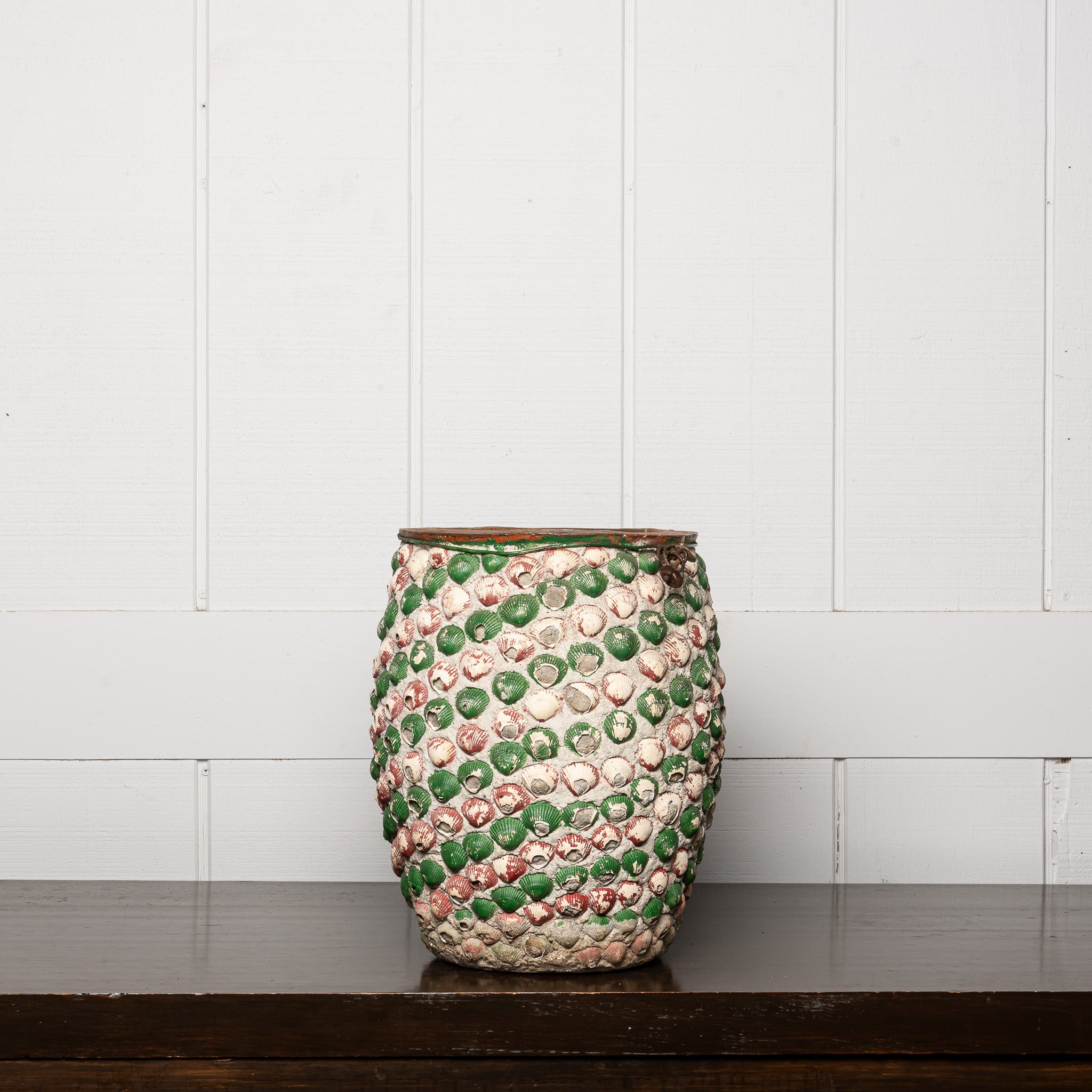 19th Century American Folk Art Seashell Grotto Vase