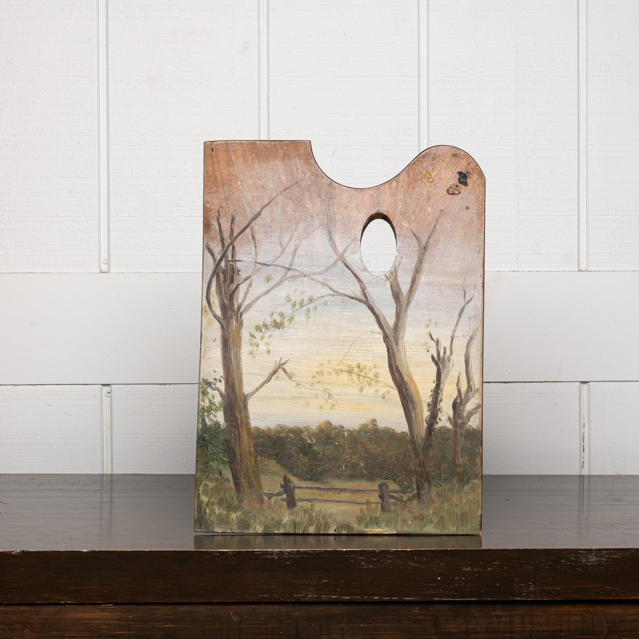 Painted Artist Palette with Landscape, Early 20th Century