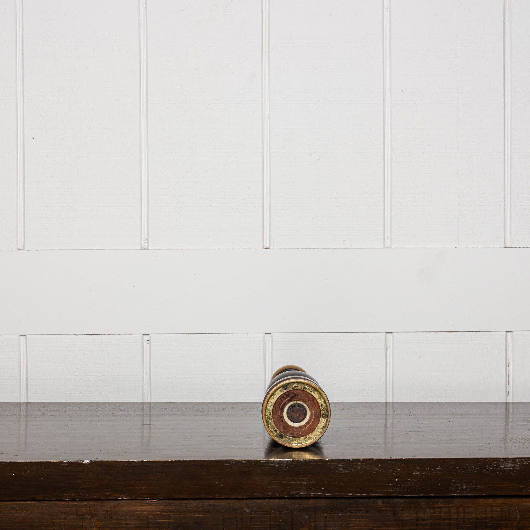 Mid-Century Wood and Brass Peppermill