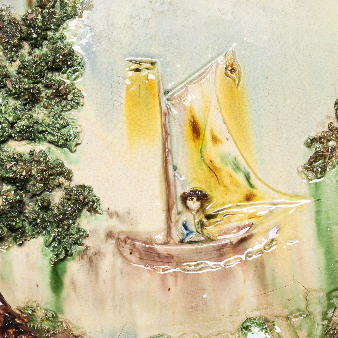 Palissy Ware French Ceramic Plate, 19th Century