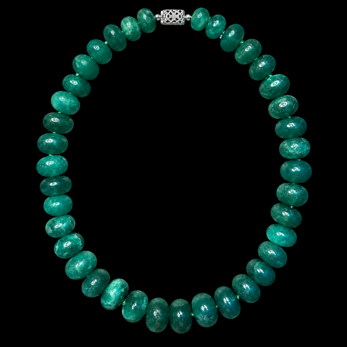 THE SMARAGDINE QUARTZITE NECKLACE BY SEAN MCNANNEY — FULL VIEW ON BLACK