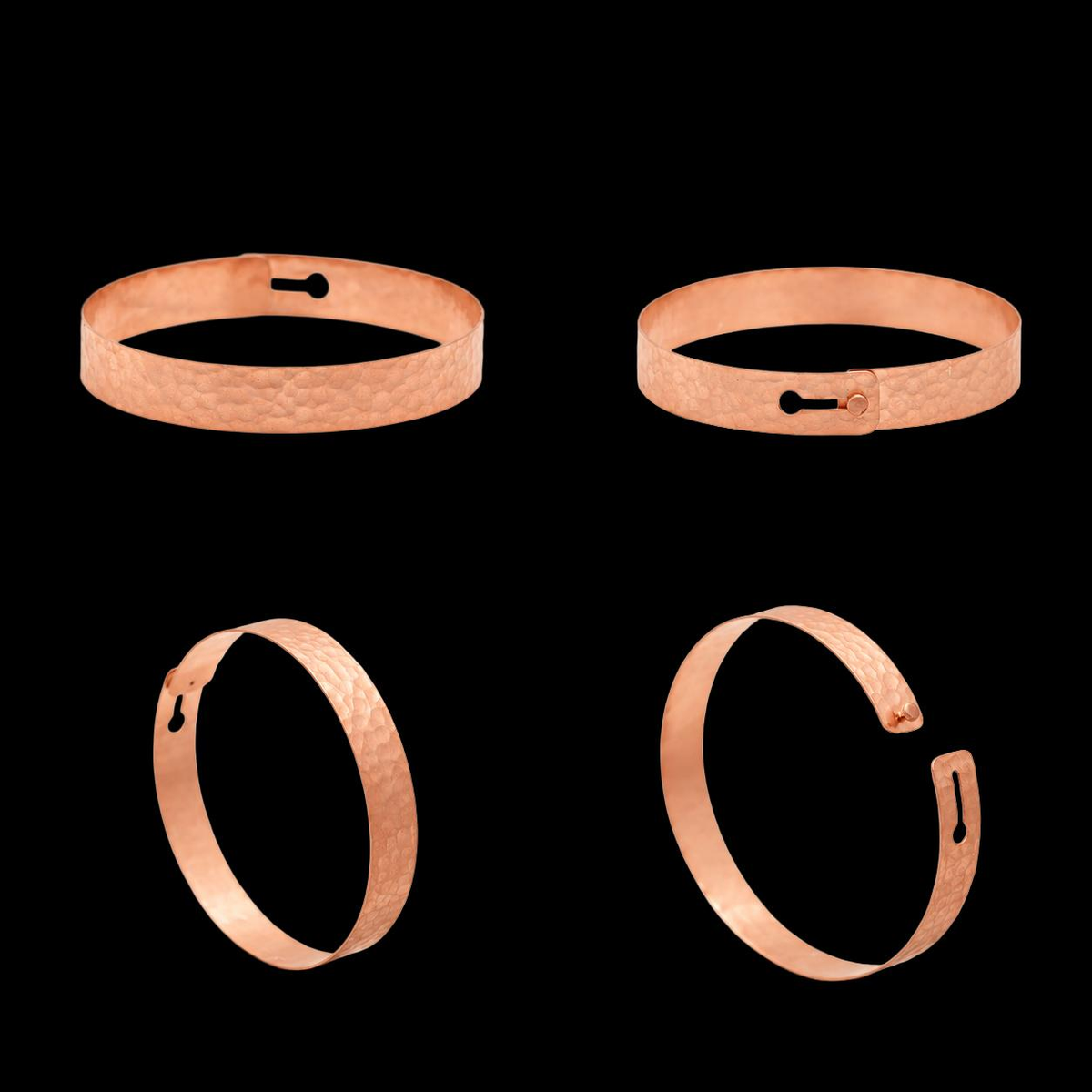 HAMMERED ROSE GOLD VERMEIL BUCKLE BRACELET, detail view