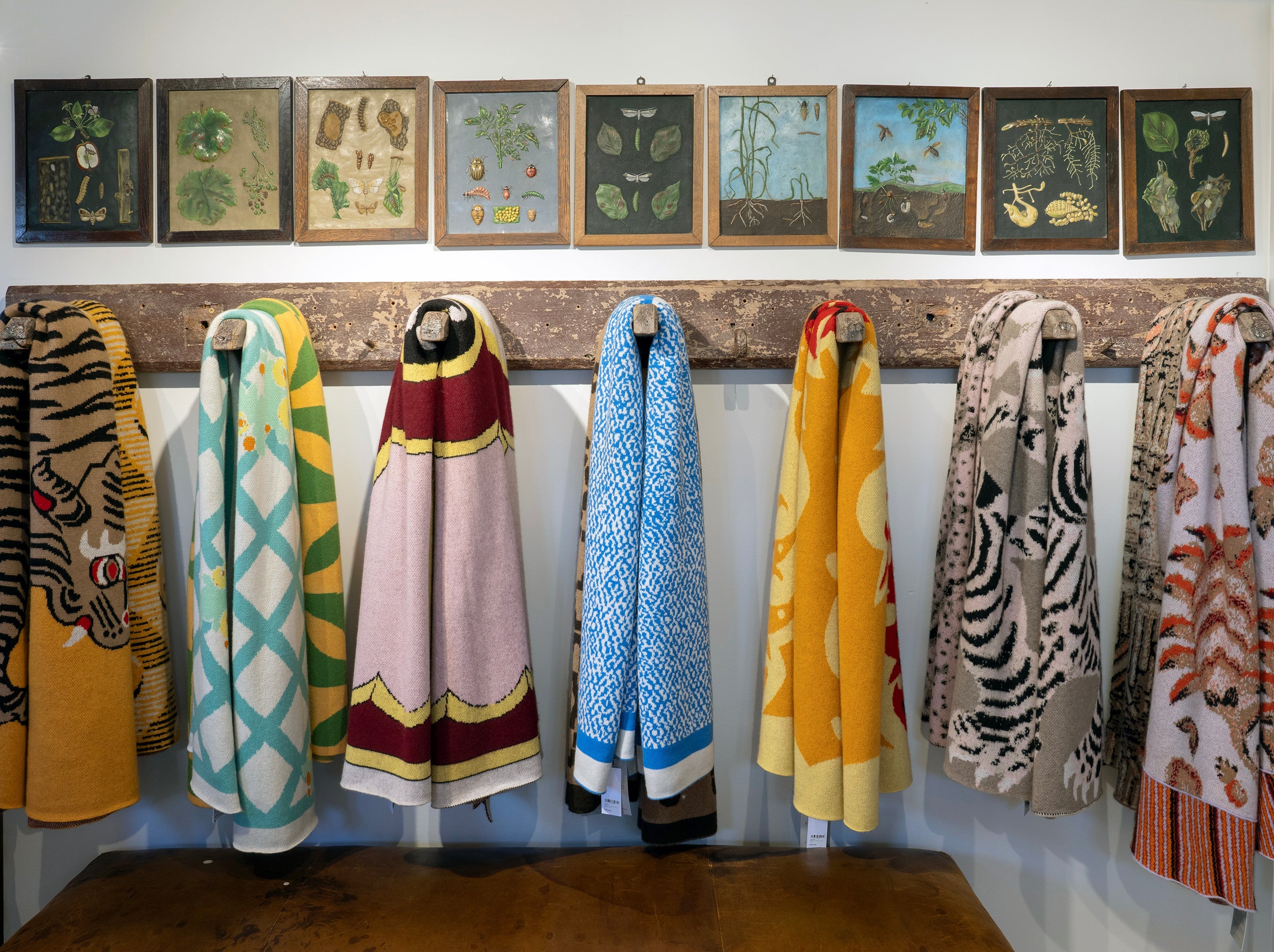 SAVED NY cashmere blankets hung up. 