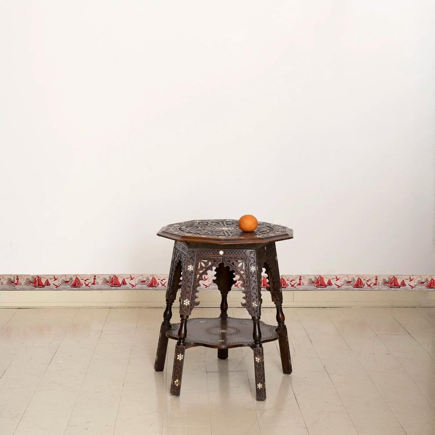 19TH CENTURY CARVED AND INLAID SYRIAN SIDE TABLE