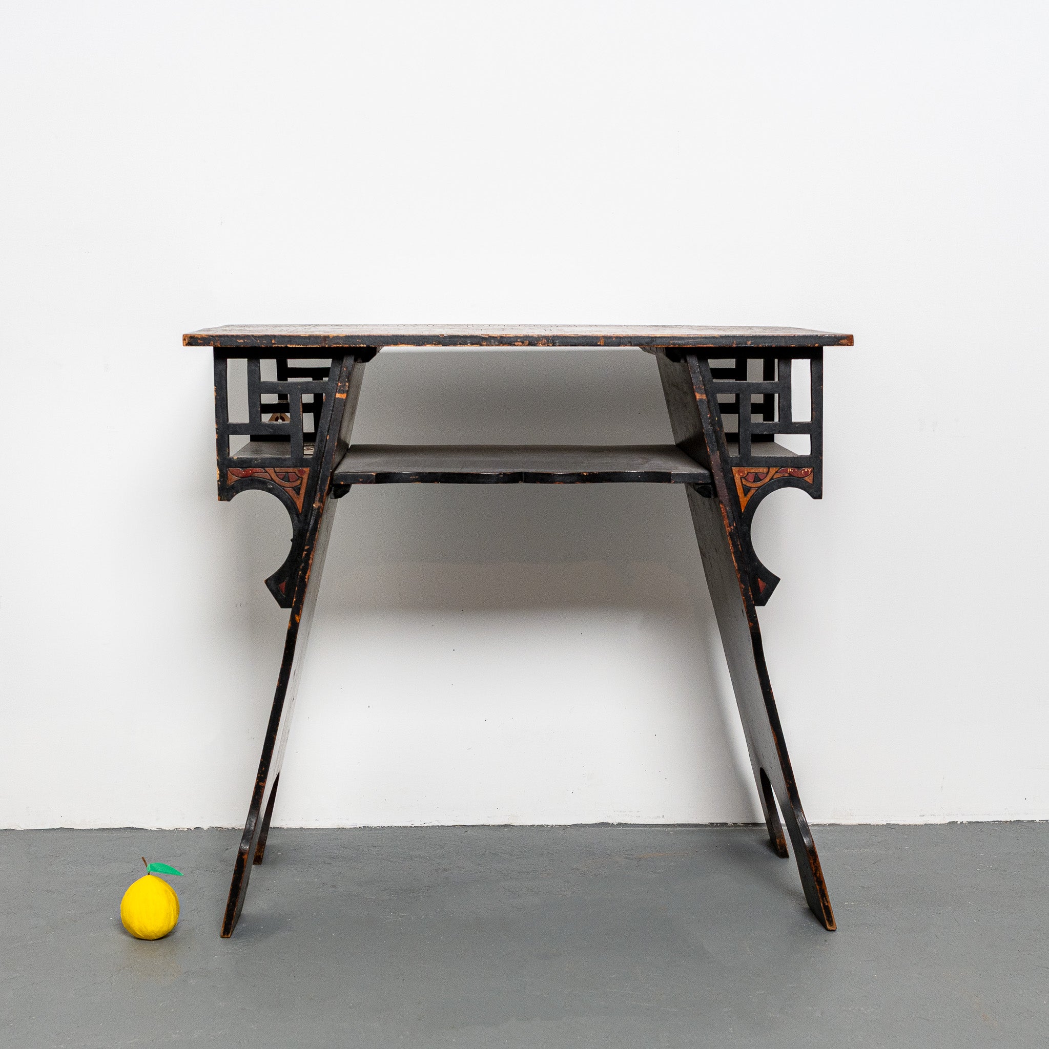 19th century American Aesthetic Movement incised decorated ebanized table