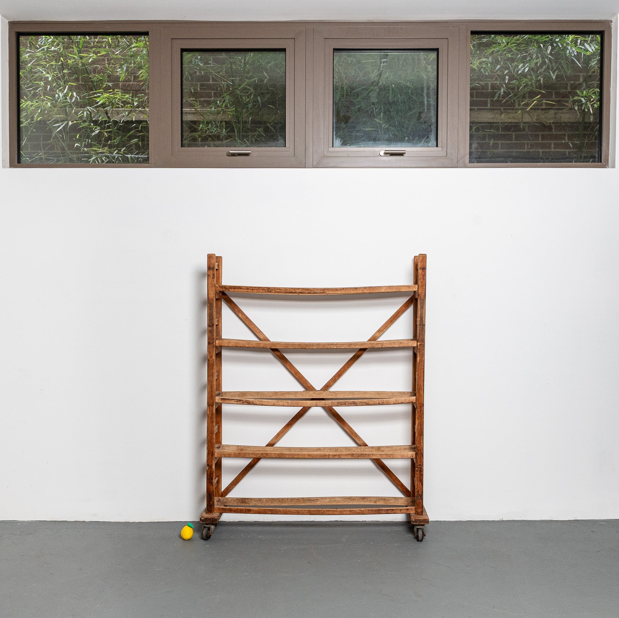 19th Century American Industrial Shelf (on Casters)