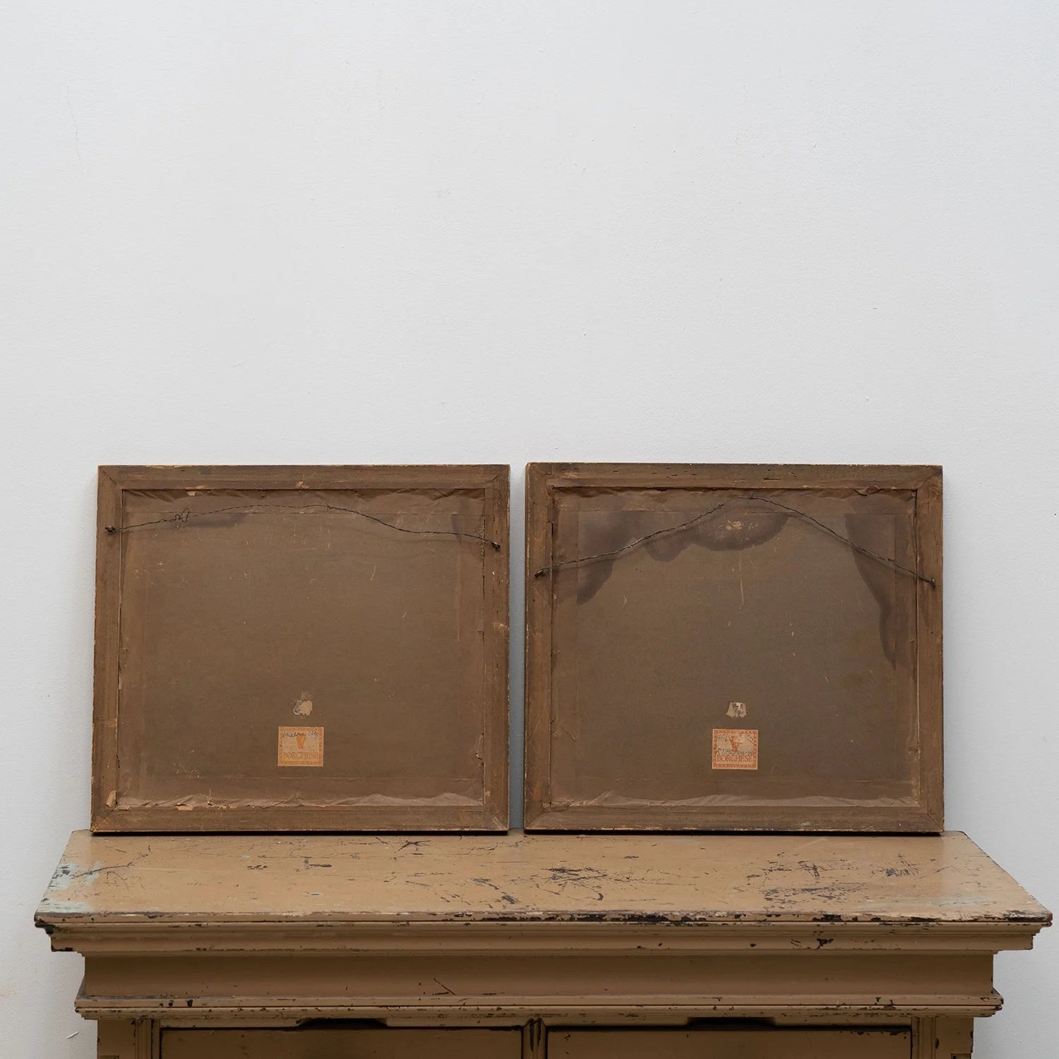 PAIR OF FOLK ART TINSEL PAINTINGS