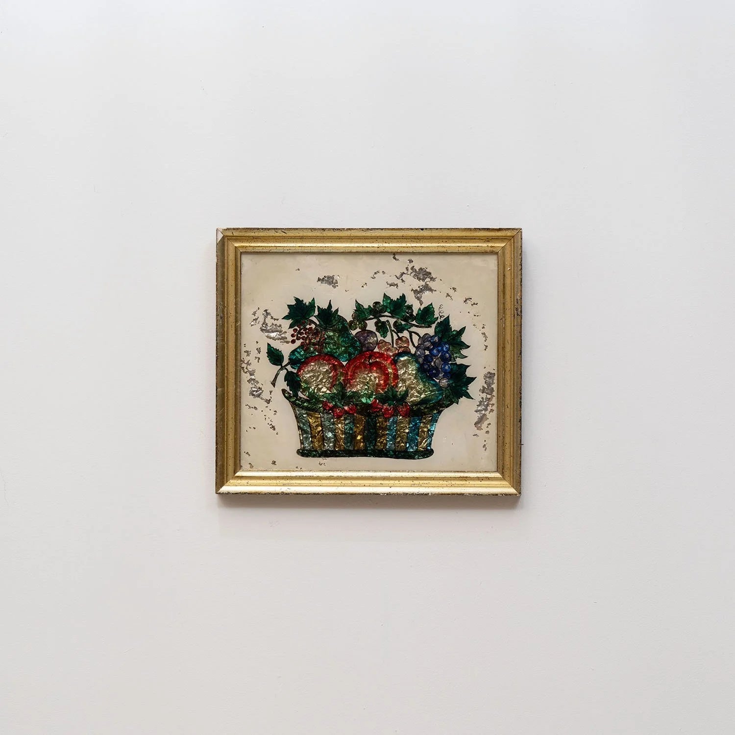 PAIR OF FOLK ART TINSEL PAINTINGS