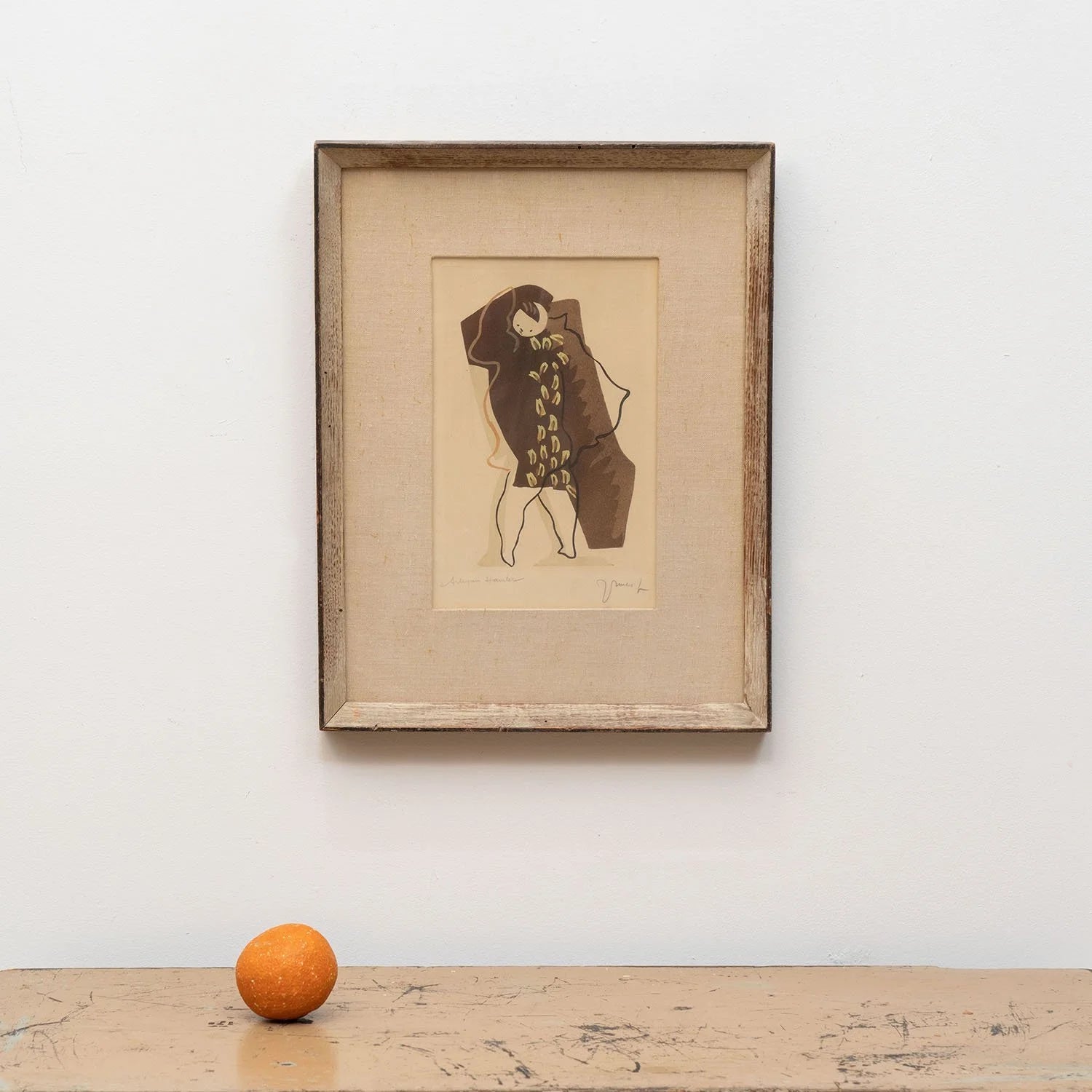 "ARLEQUIN HAMLET" POCHOIR PRINT, JEAN LURCAT, C1925