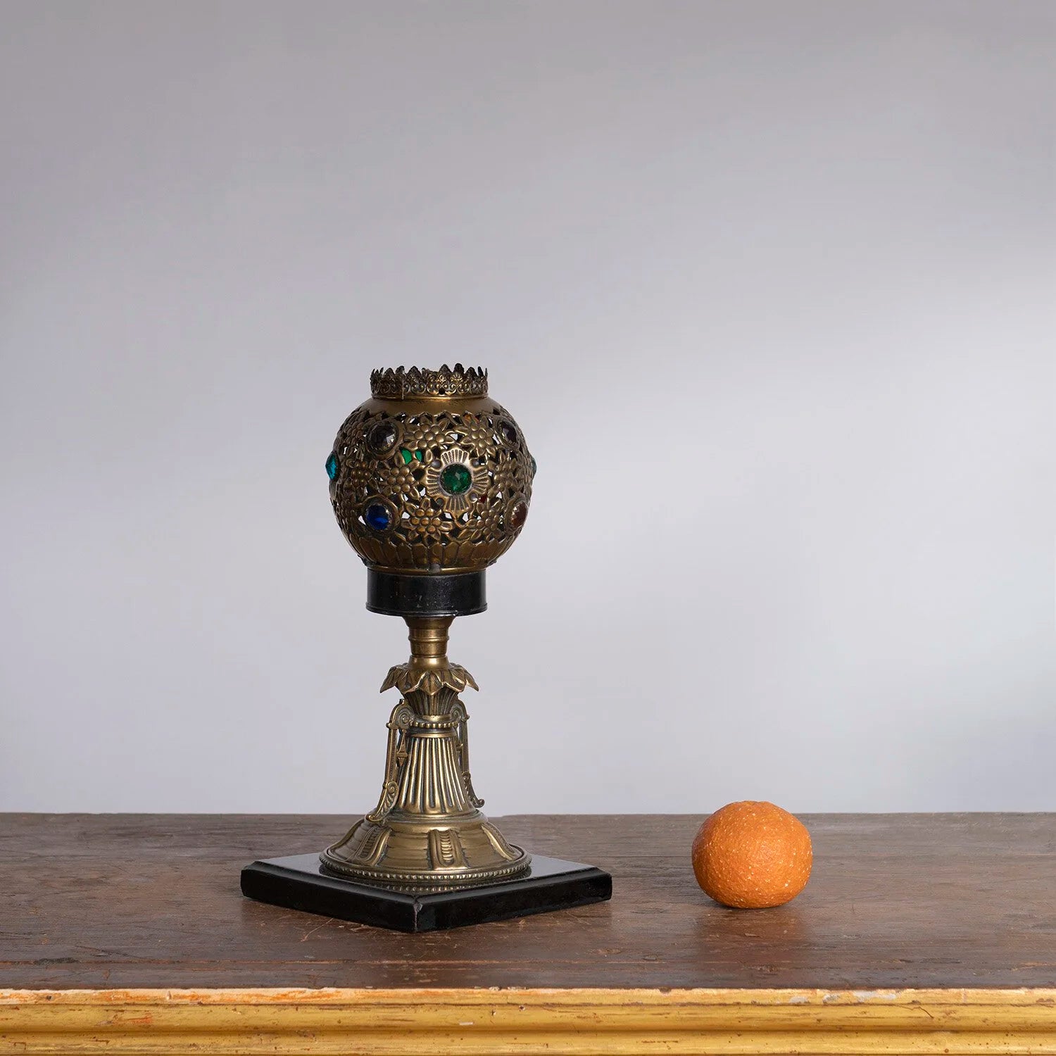 AESTHETIC MOVEMENT JEWELED CANDLE HOLDER