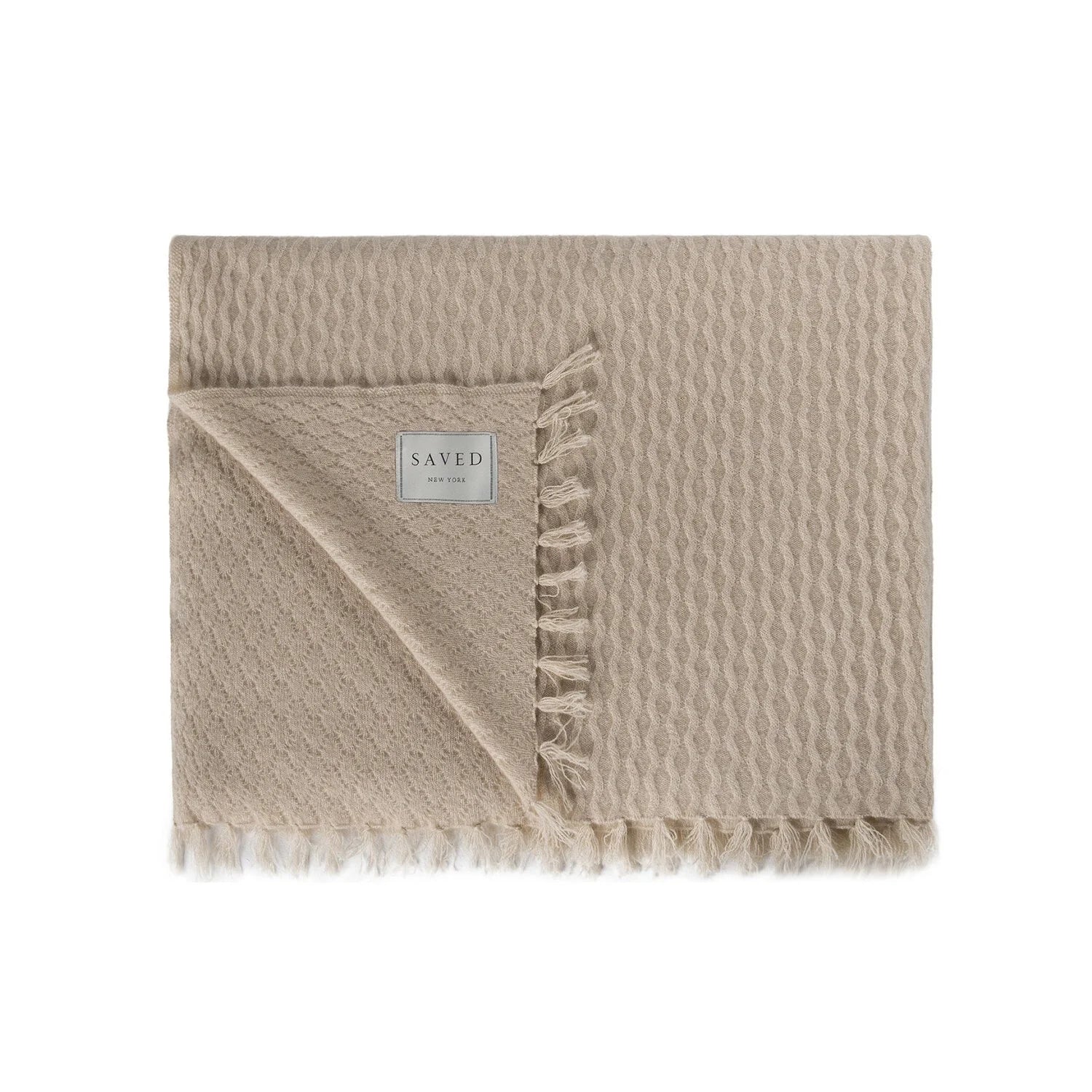ARAN FRINGE Cashmere Blanket
