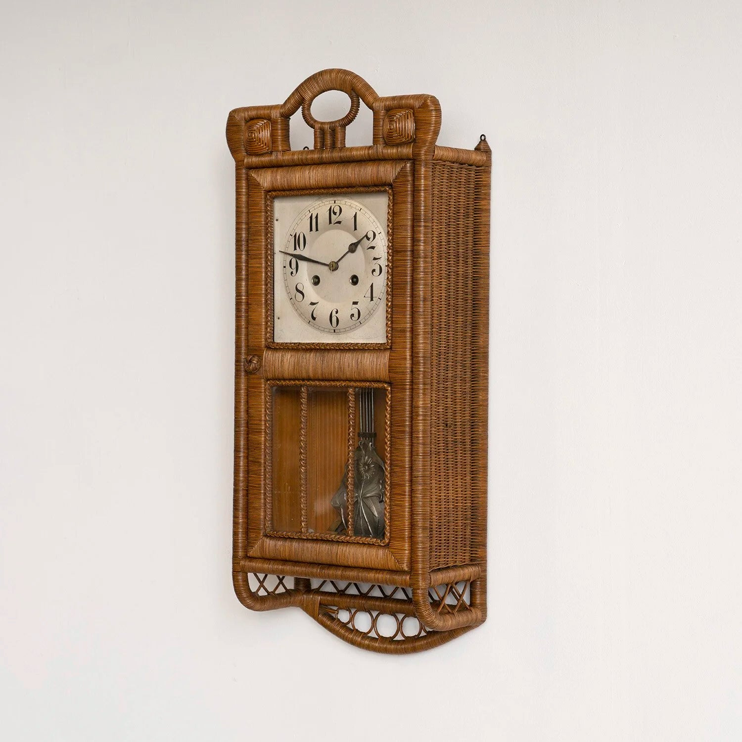 ART NOUVEAU WICKER WALL CLOCK