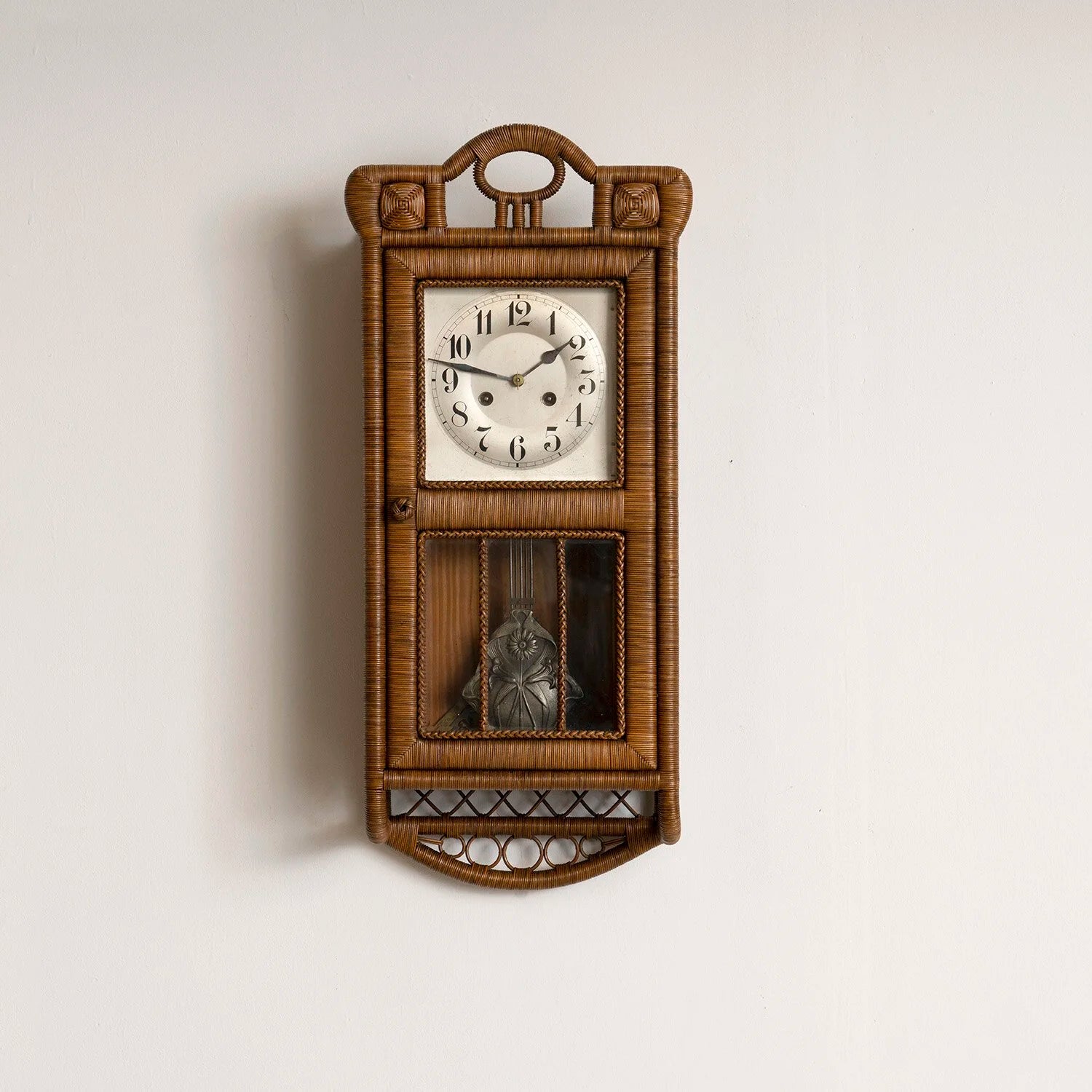 ART NOUVEAU WICKER WALL CLOCK