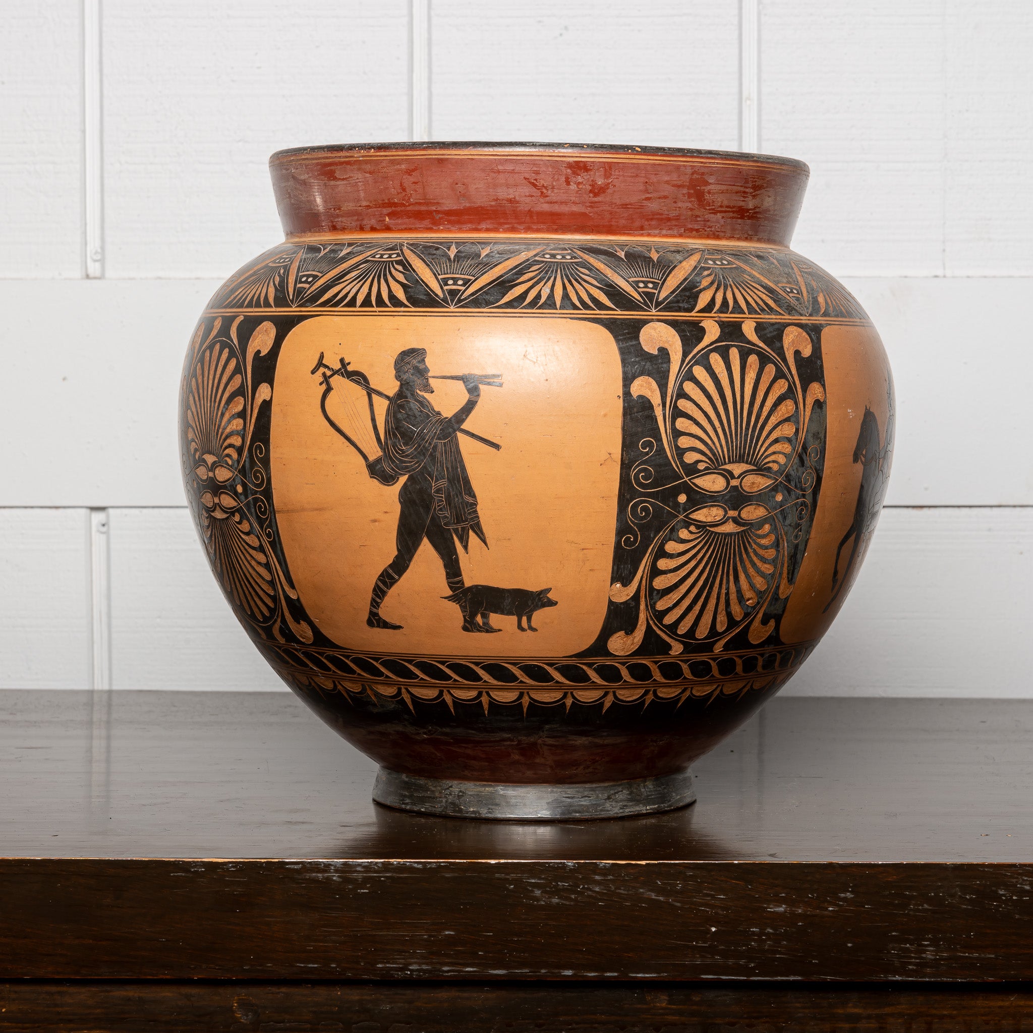 Grand Tour Greek Attic Vase, 19th Century Ceramic