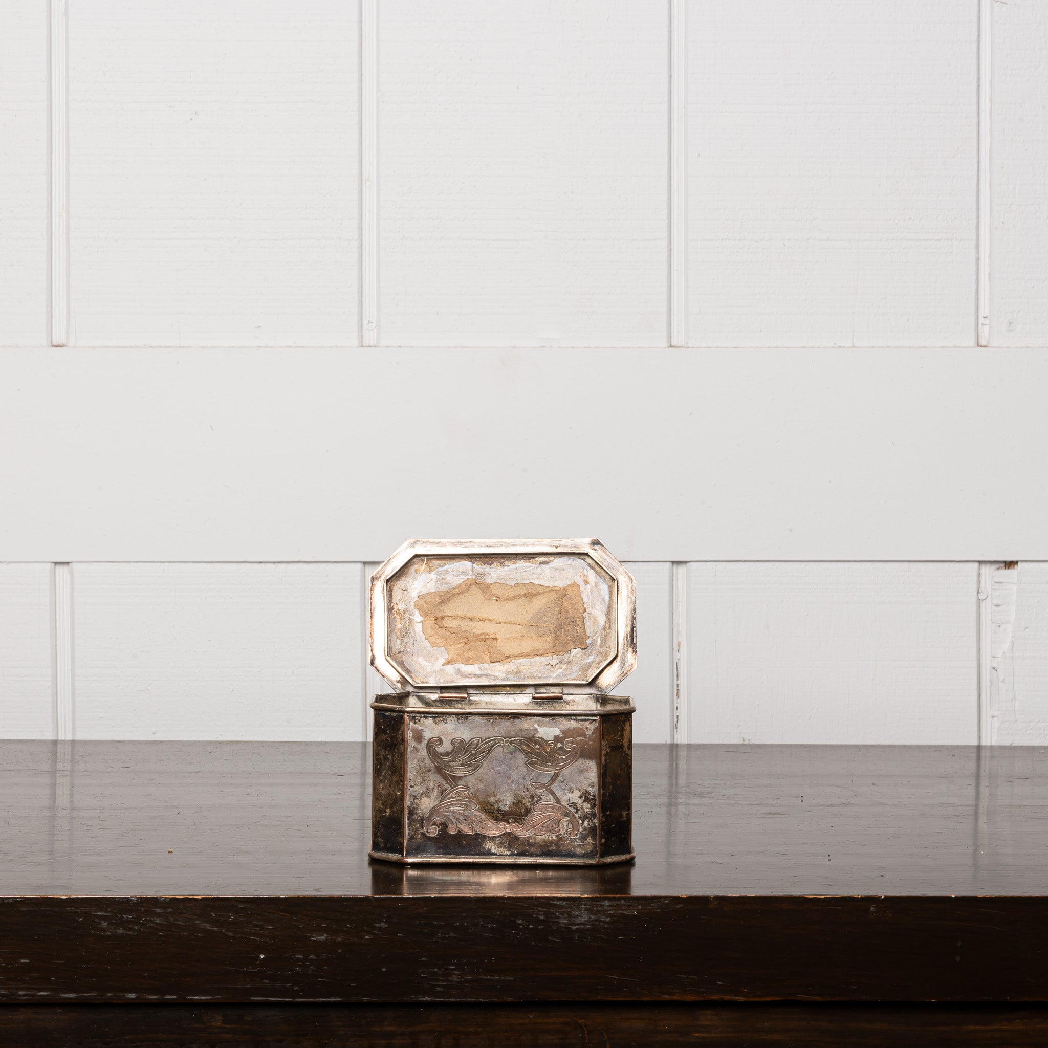 19th Century Silver-Plated Engraved Sugar Box