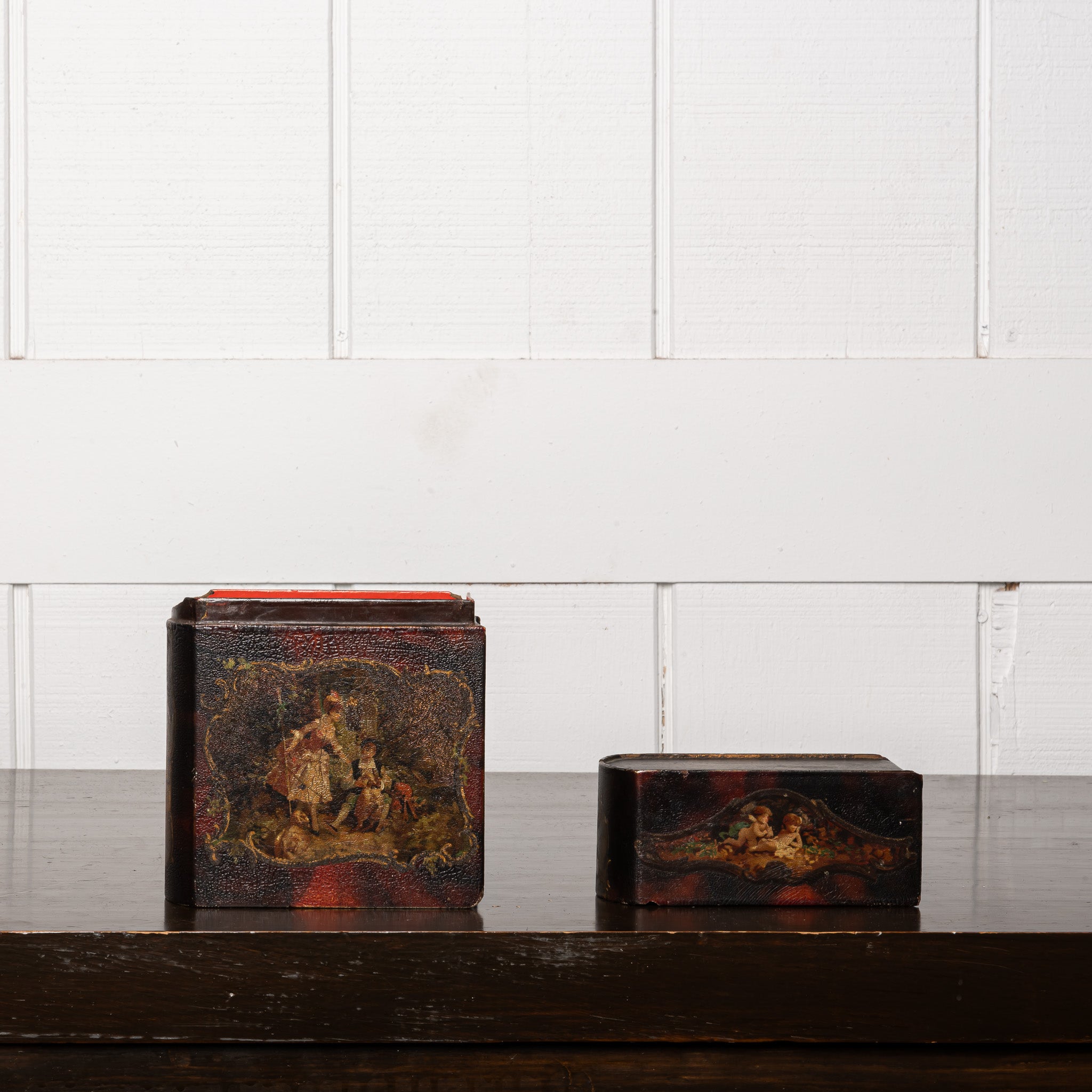 19th Century French Papier-Mâché Lacquer Bookform Box