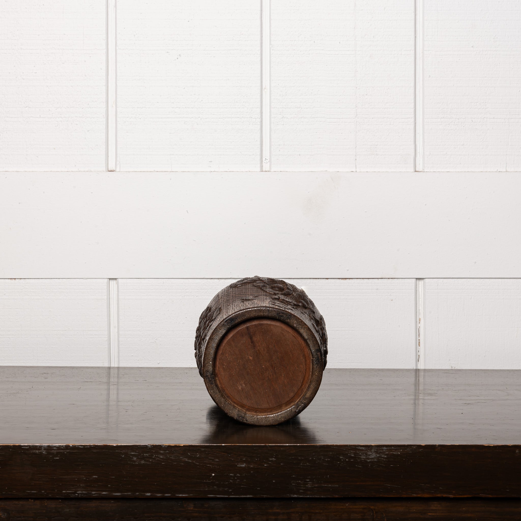 English Arts & Crafts Carved Wood Tea Caddy