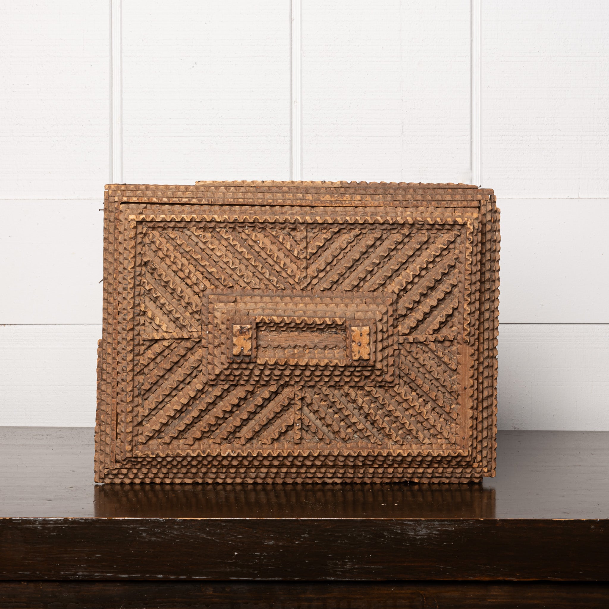 19th Century American Tramp Art Carved Box