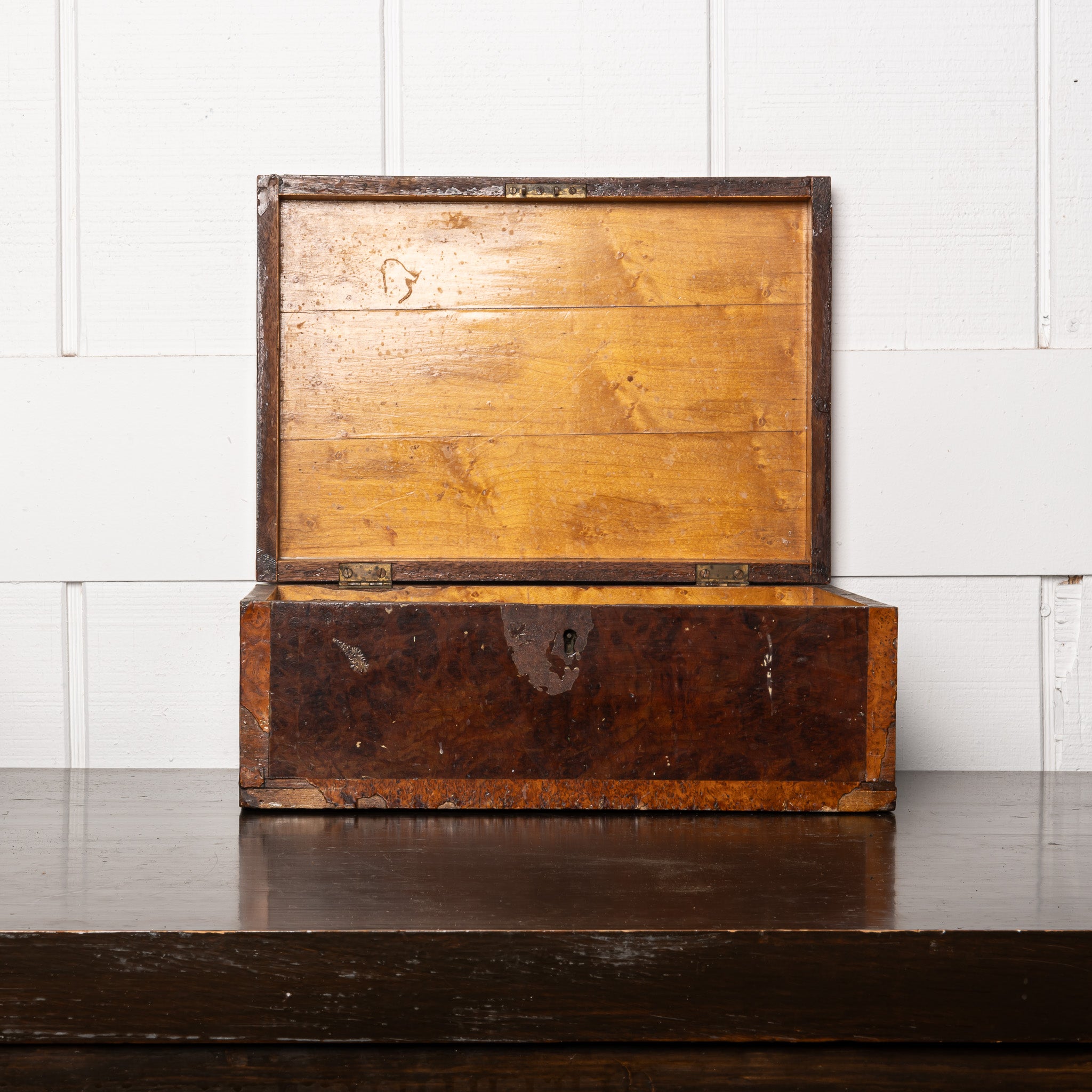 19th Century Russian Burl Wood Document Box