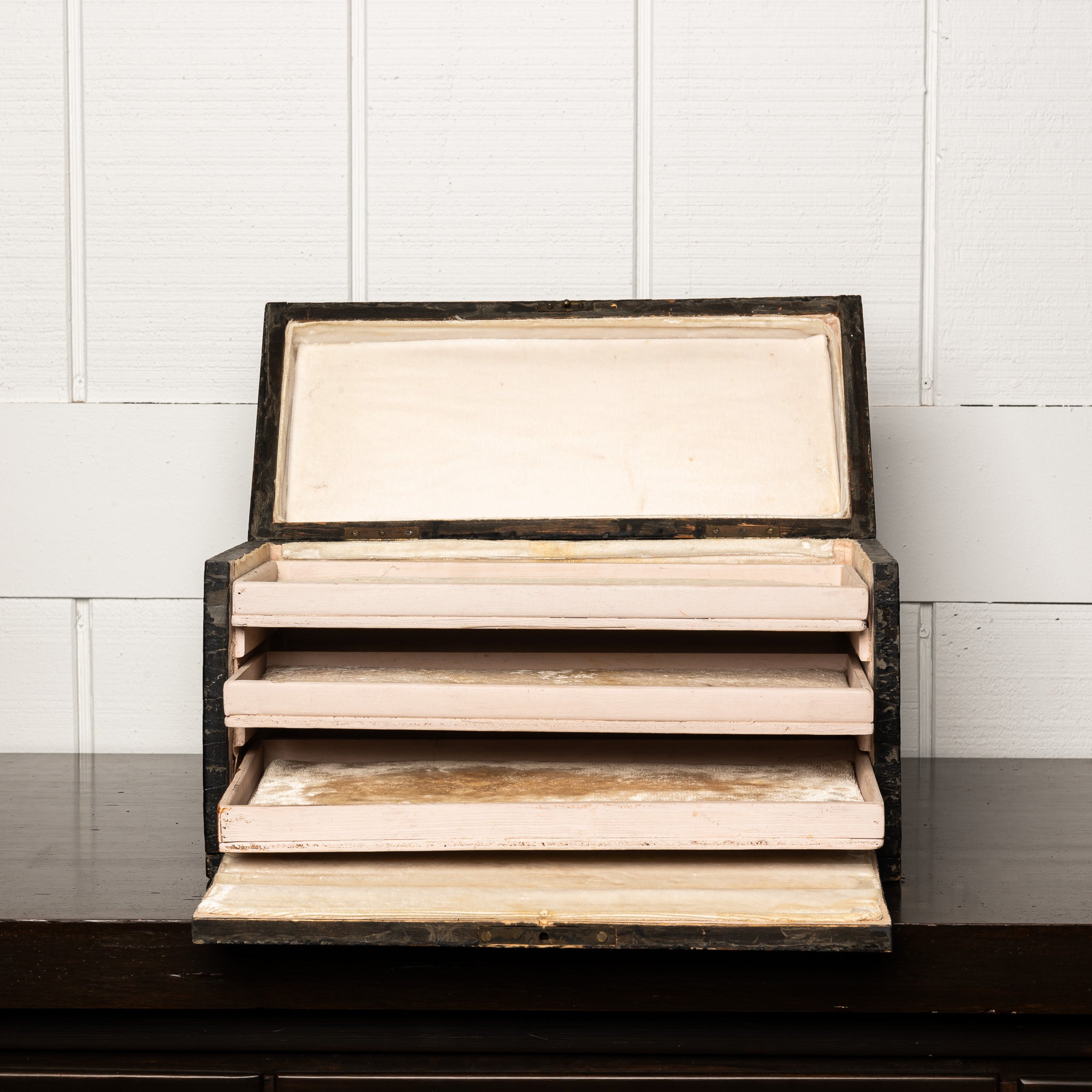 19th Century American Folk Art Painted Jewelry Box