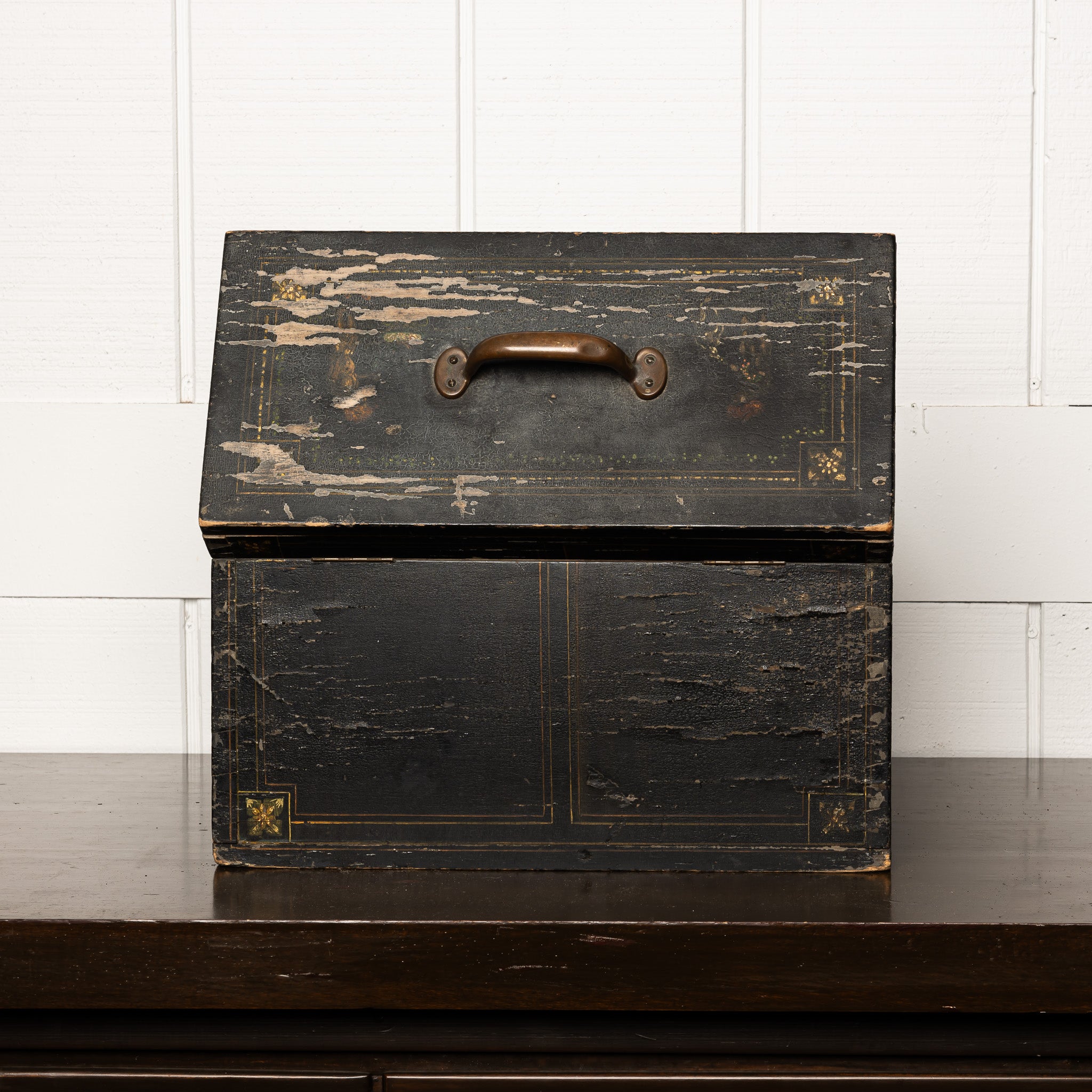 19th Century American Folk Art Painted Jewelry Box