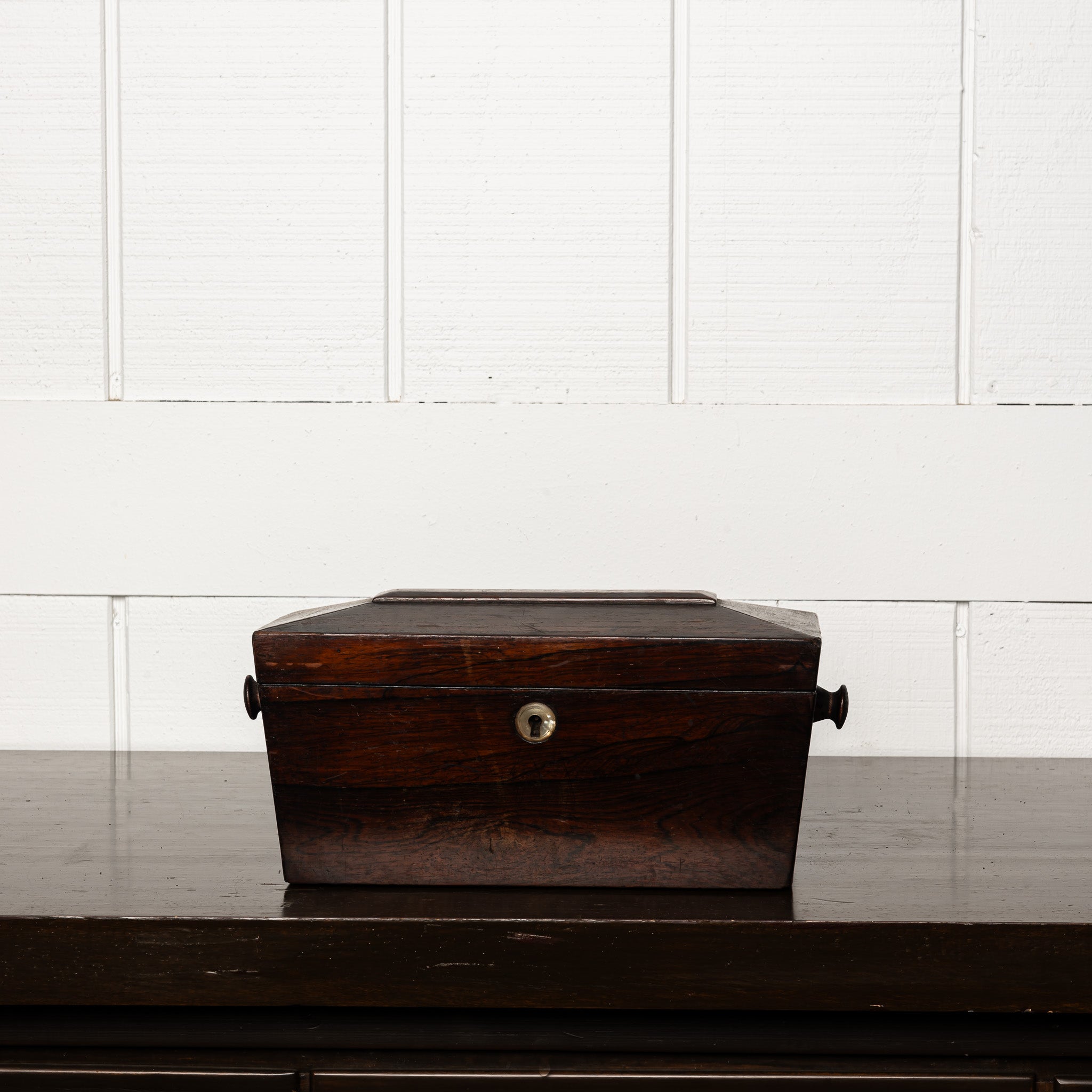 19th Century English Mahogany Sarcophagus Tea Caddy