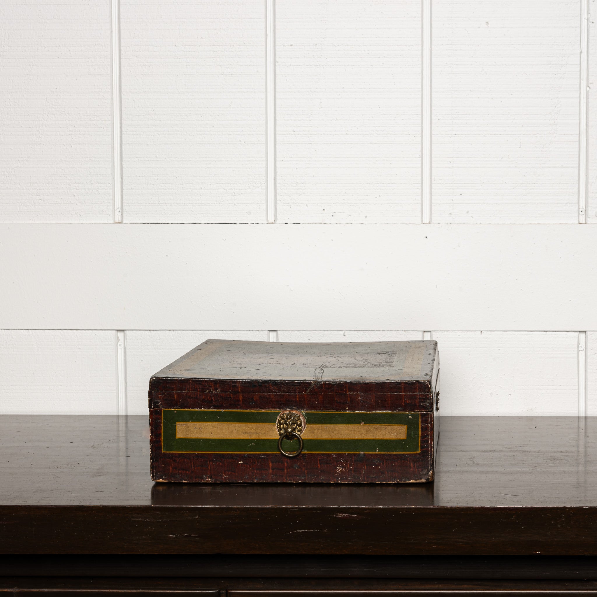 19th Century Folk Art Paint Decorated Box