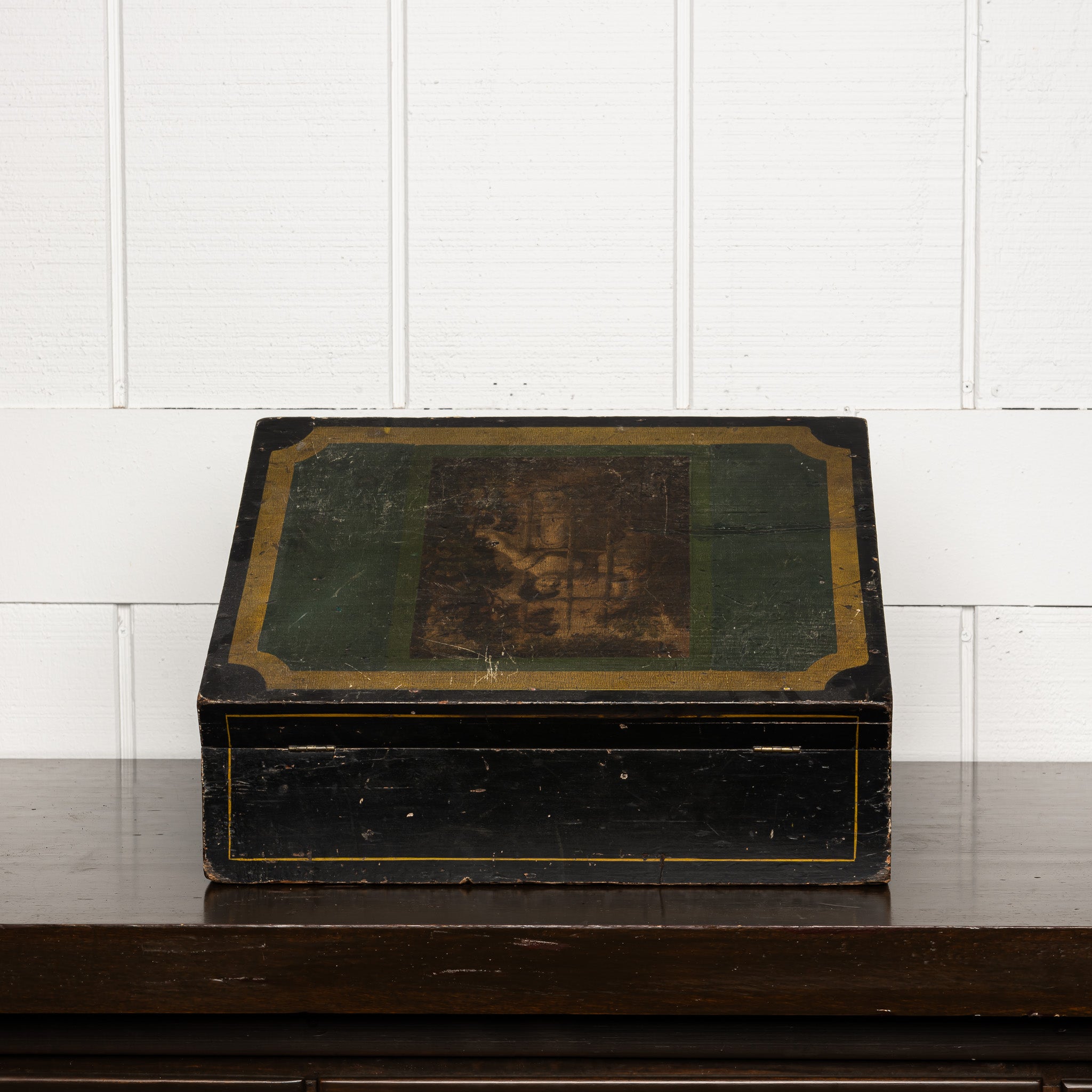 19th Century Folk Art Paint Decorated Box