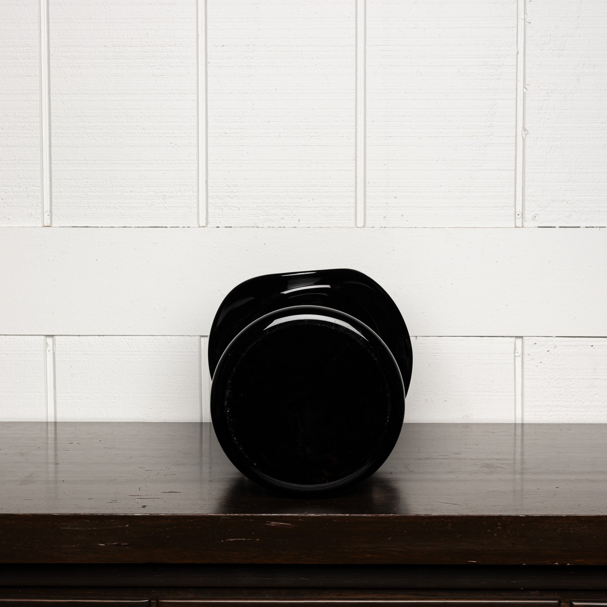 Italian Art Deco Black Blown Glass Vase or Champagne Bucket