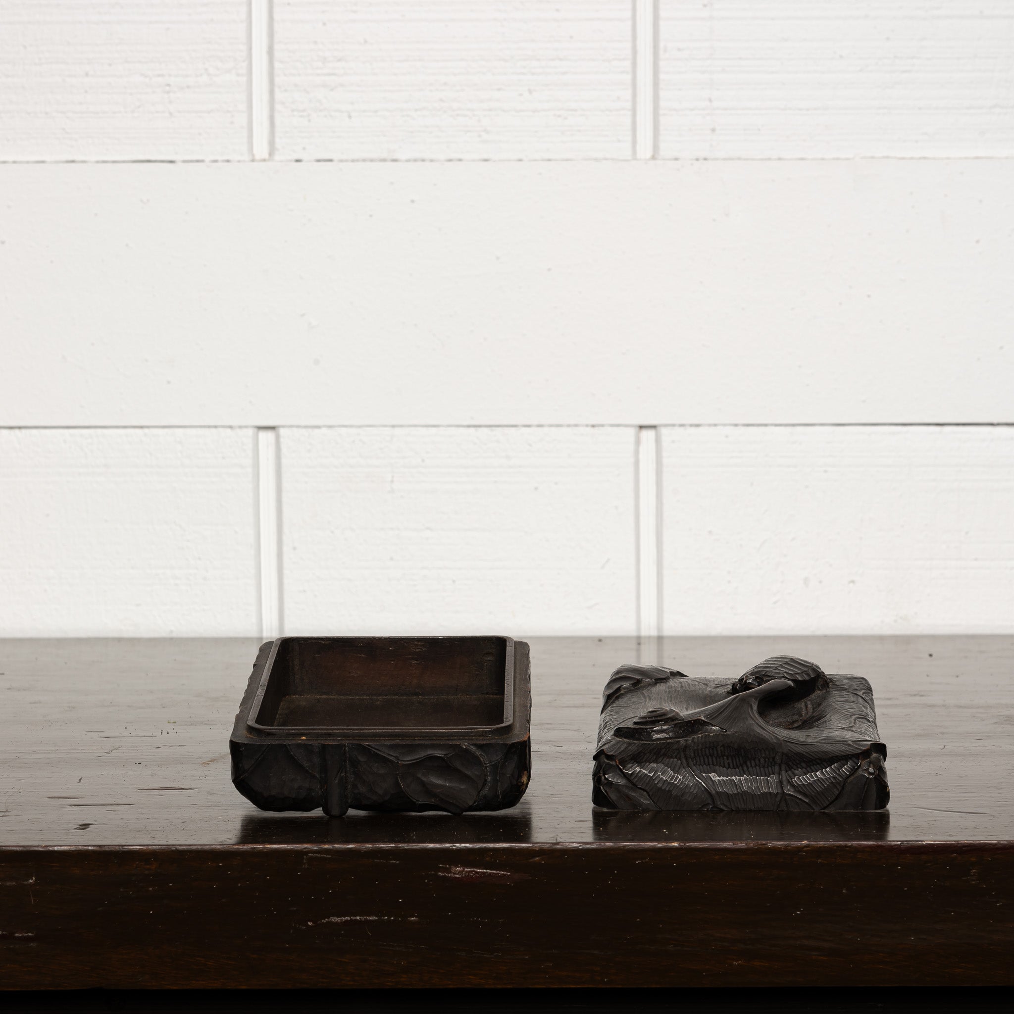 Meiji Period Japanese Carved Turtle Box