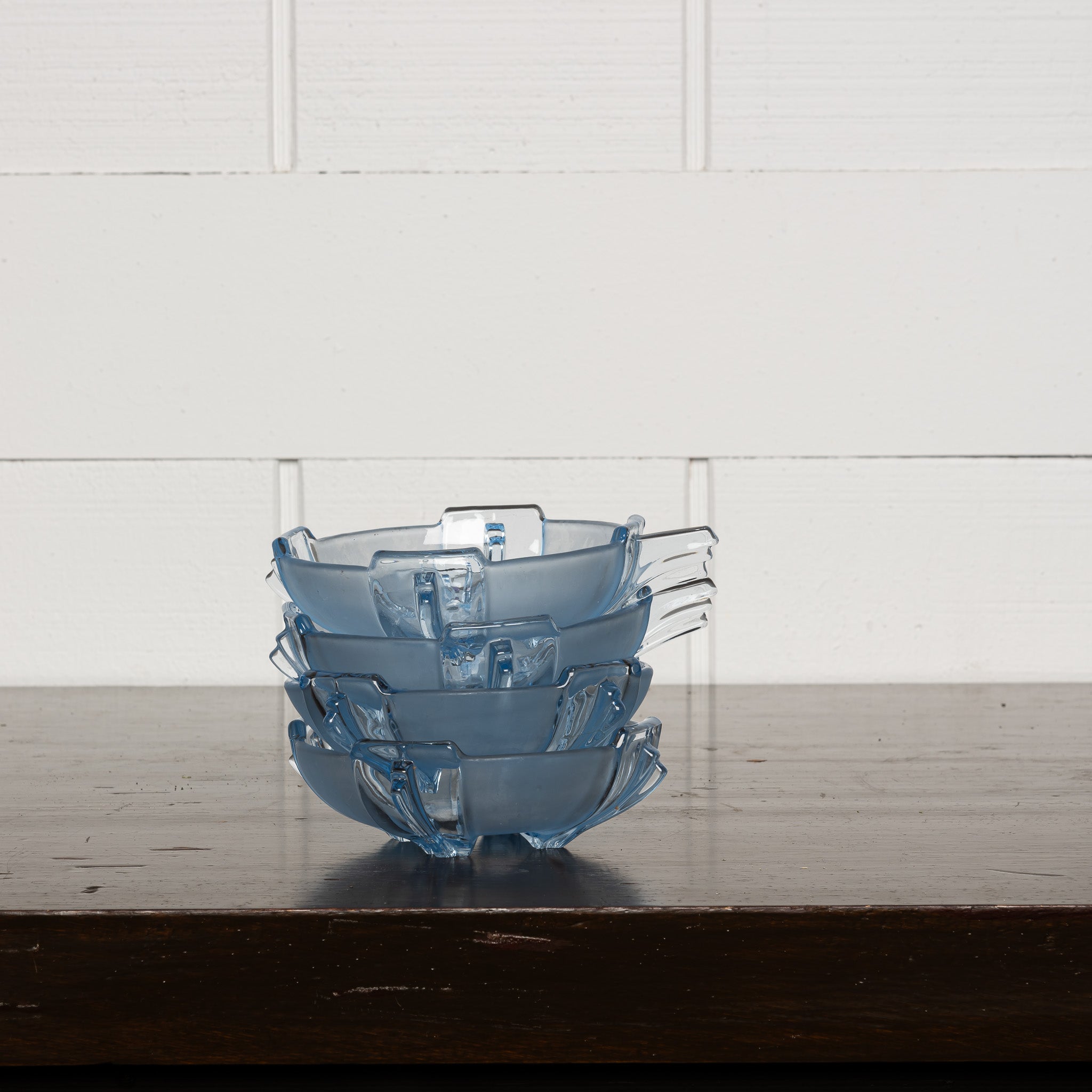 Set of Italian Pressed‑Glass Art Deco Nut Dishes